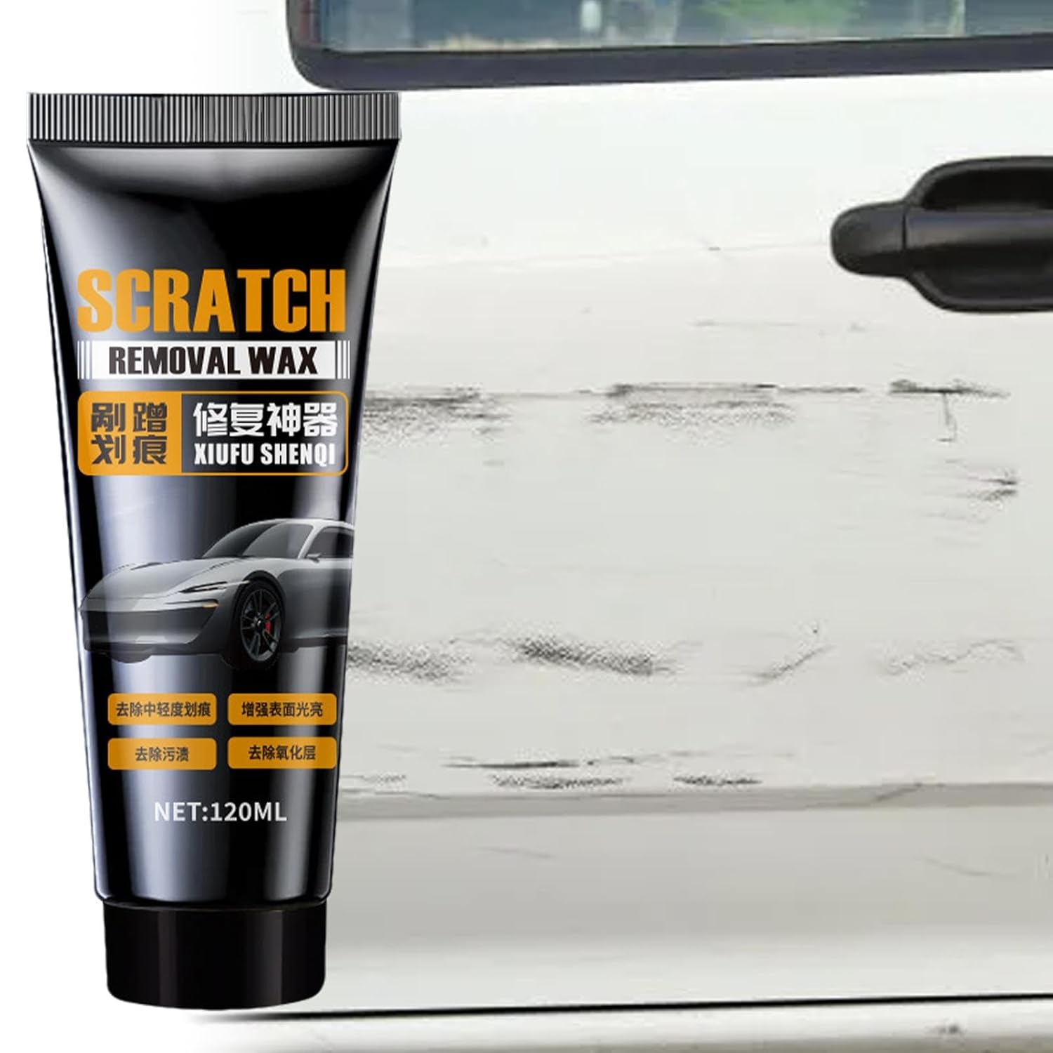 Car Paint Scratch Wax | 4.05Oz Scratch Remover for Vehicles - General Trucks Polish Scratch Remover for Water Dirt Easily Repair Paint image number 5