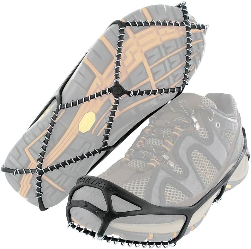 Yaktrax Walk Ice & Snow Grips for Walking Shoes, Elastic Rubber Strap & 1.2Mm Steel Coils, Provides Traction in Ice & Snow