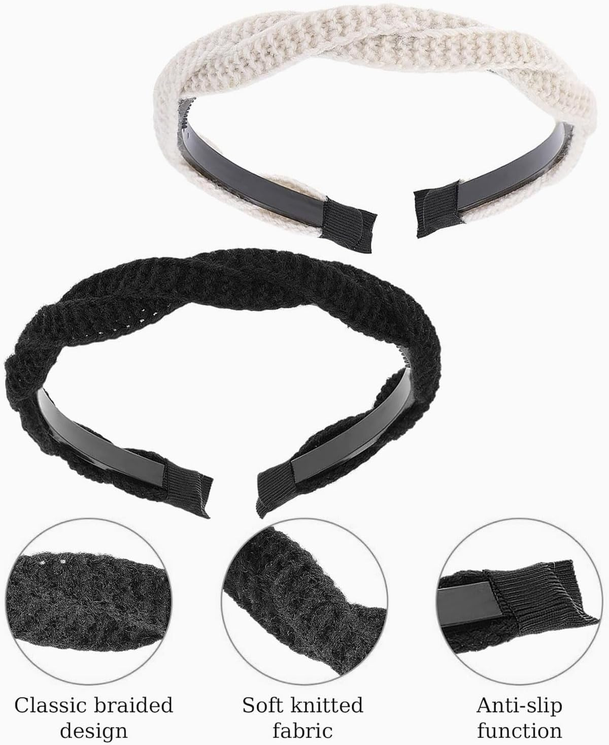 IPNSDON Set of 2 Hair Bobbles for Women, Braided Hair Scrunchies, Retro Toothed Hair Scrunchies, Fashion Hair Accessories for Women and Pink Comb for Daily Grooming