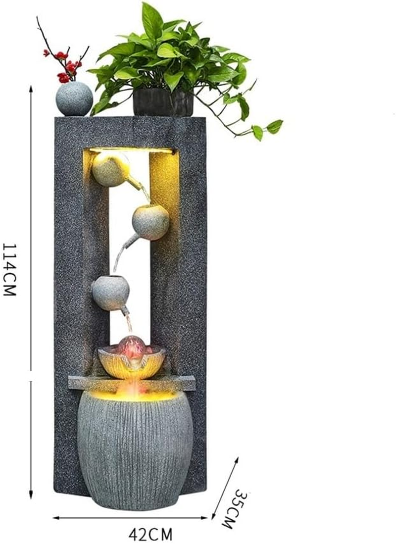 Outdoor Fountain Creative and Minimalist Bonsai Flowing Ornaments for Home Living Rooms Attracting Wealth Water Features Fountain Decorations(White) image number 5