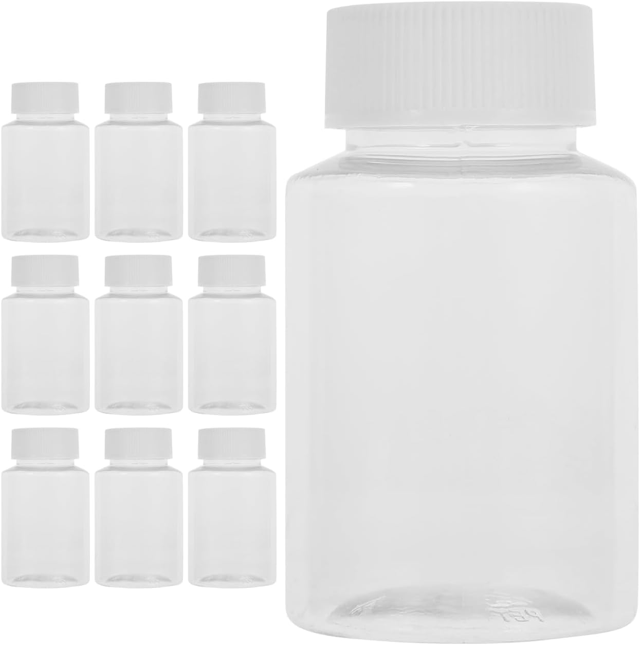 Iplusmile 12Pcs Plastic Pill Bottles, 100Ml Empty Medicine Bottles with Caps, Small Clear Reagent Bottle Chemical Containers for Liquid Powder Medicine image number 5