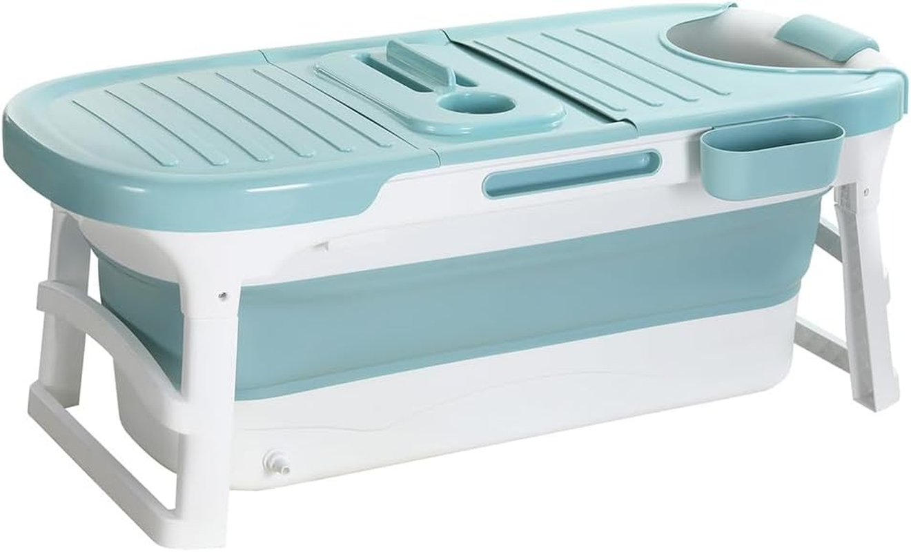 Weisshorn Foldable Bathtub Portable Folding Water Spa with Cover Plate 136X62Cm image number 3