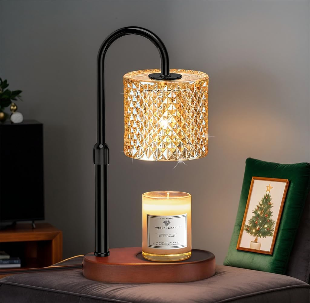 Candle Warmer Lamp with Timer, Candle Warmer with Dimmer Adjustable Height, Christmas Birthday Women,Electric Wax Melt Warmer with 2 Bulbs, Home Decor Women House Warming Gifts image number 1