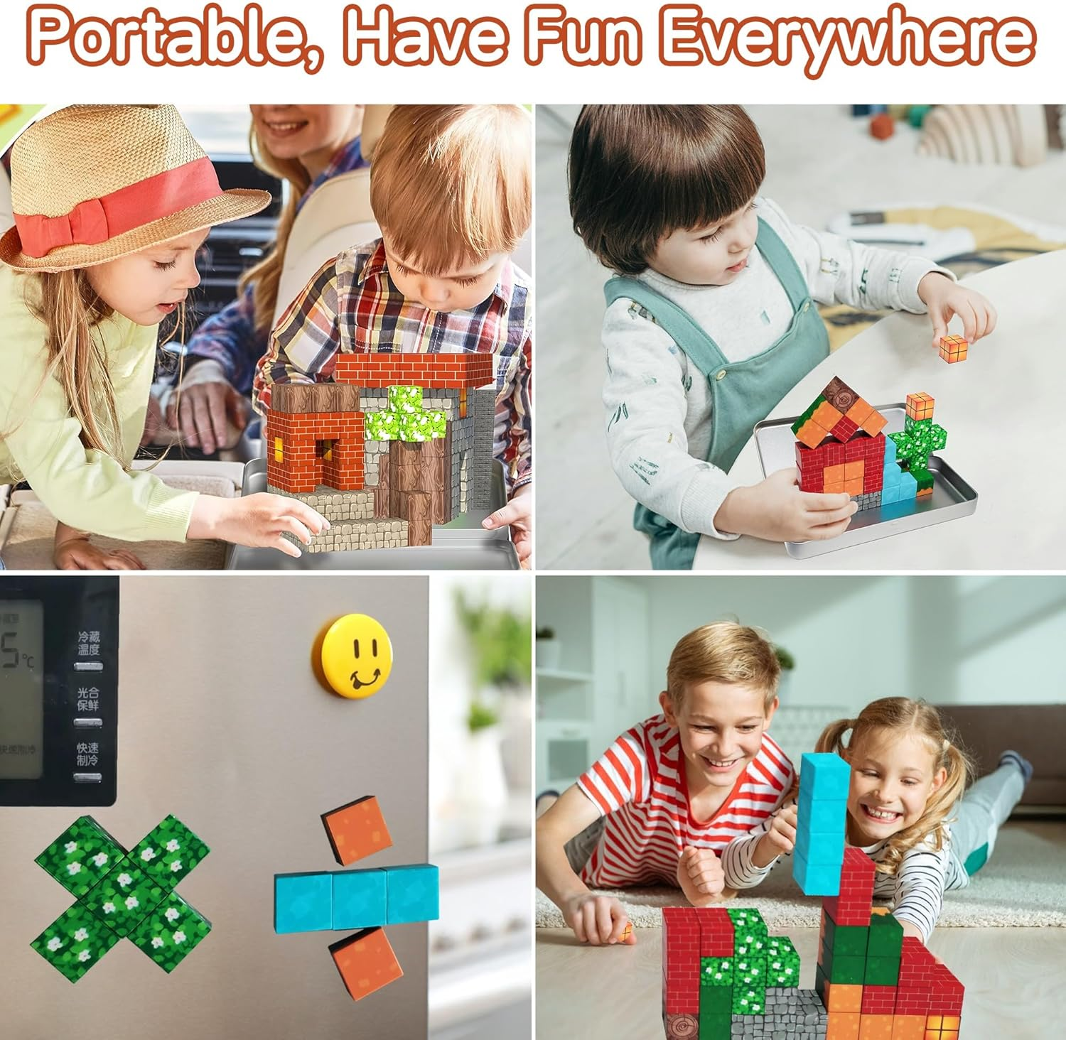 35PCS Mini Magnetic Blocks Travel Set&ndash; Travel Magnet Building Toys for Kids Ages 3-8, STEM Educational Construction Cubes with Portable Iron Box, Birthday Christmas Boys & Girls Gift image number 5
