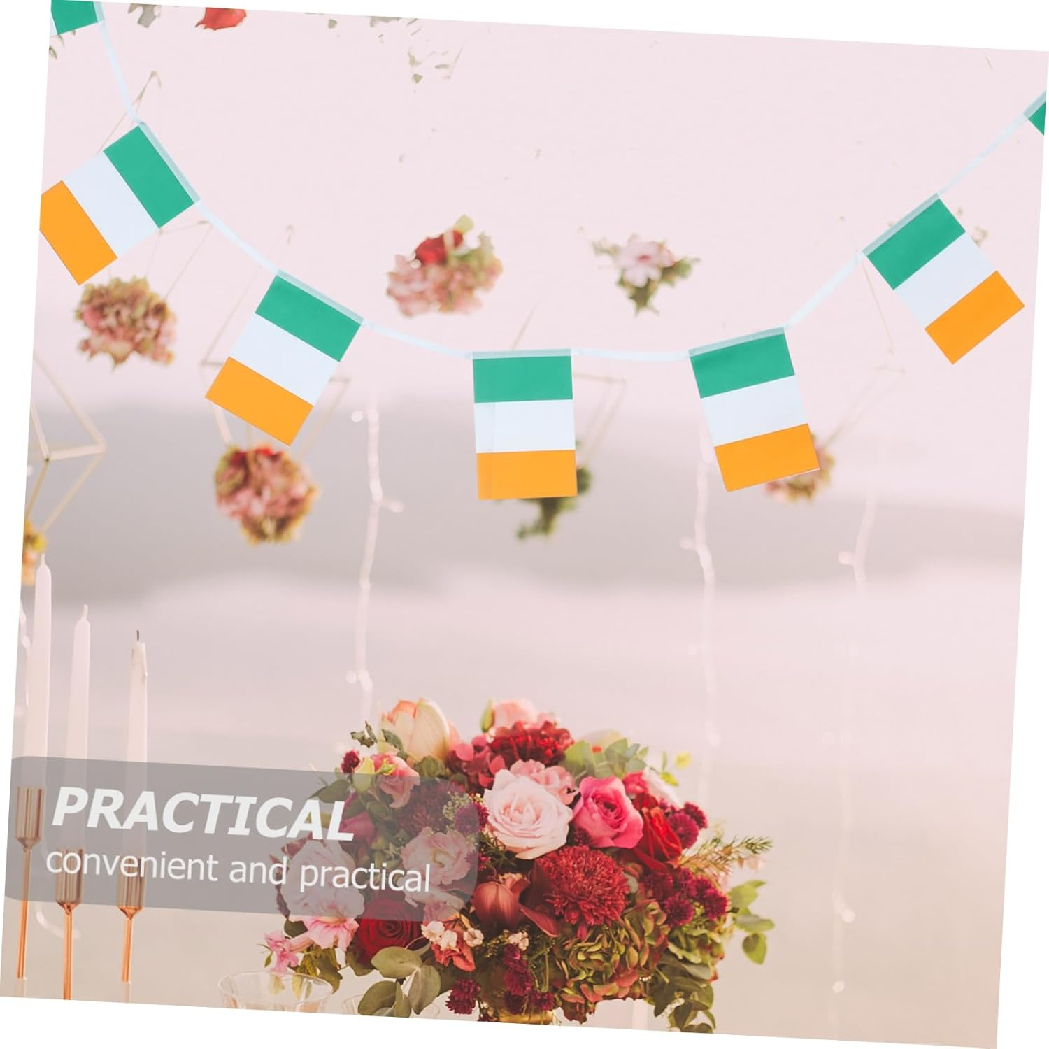 COOLHIYA St Patricks Day Festival Decoration Ireland Flag String Flags for Party 1Pc image number 1