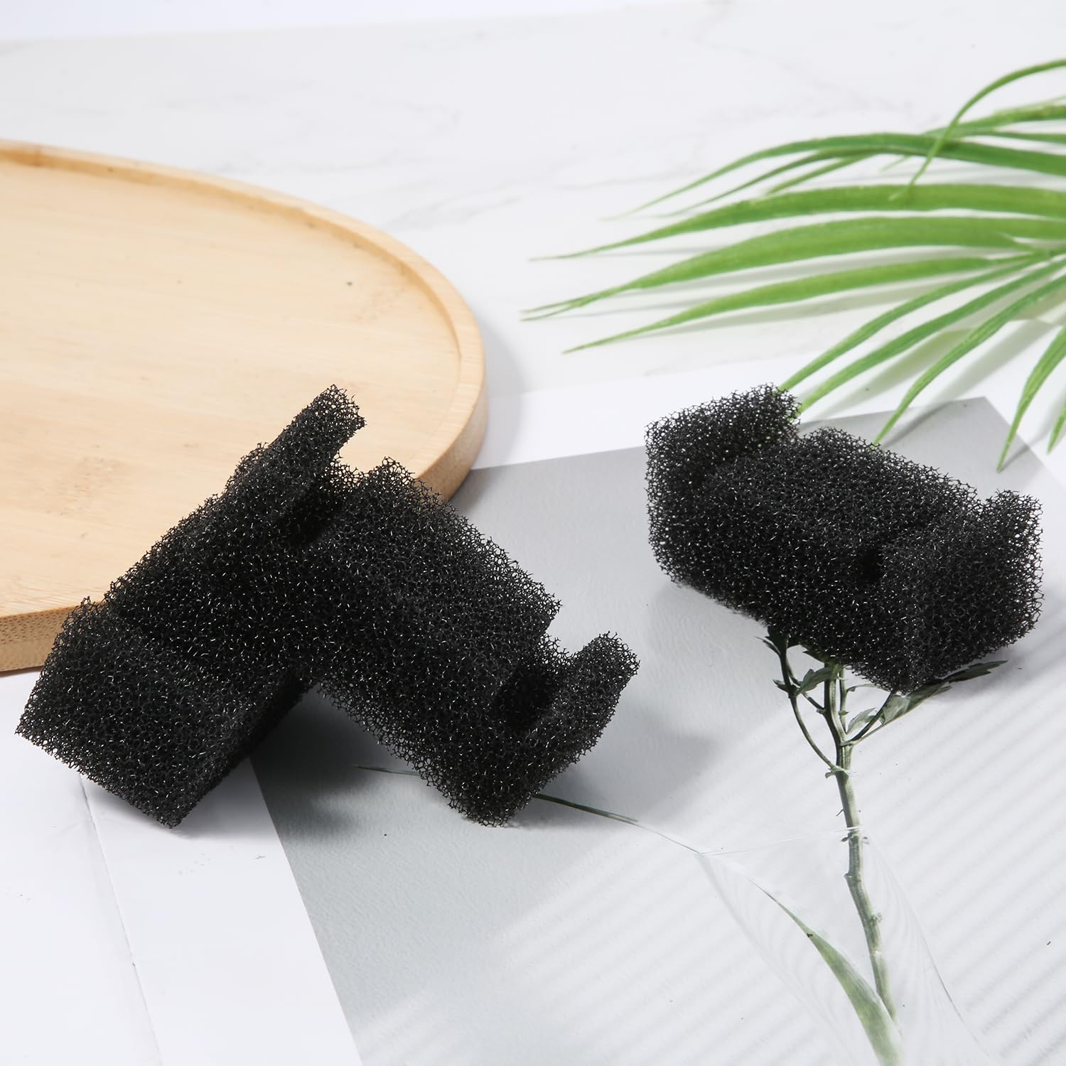 Pack of 16 Sponge Filters for Cat Drinking Fountain, U Shape Replacement Sponge Filter for Cat Drinking Fountain, 2.5 L Stainless Steel Top Water Dispenser for Cats, 2.0 L Drinking Fountain for Pets