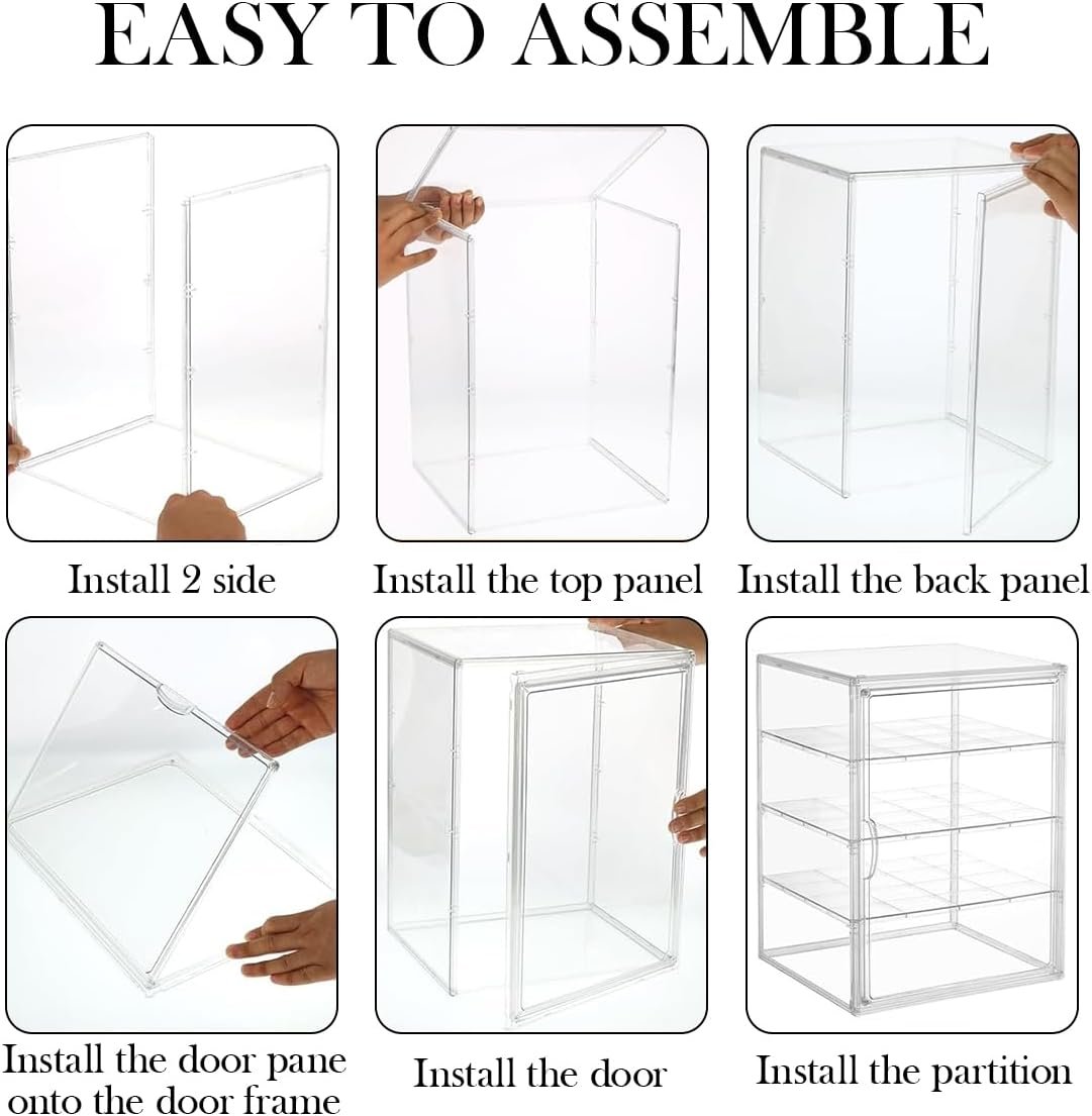 Blissify Pastry Display Case, 4 Layers Adjustable Clear Cookie Display, Acrylic Bread Storage Container with Magnetic Door, Bakery Display Case Countertop for Bread, Bagel, Muffins image number 3