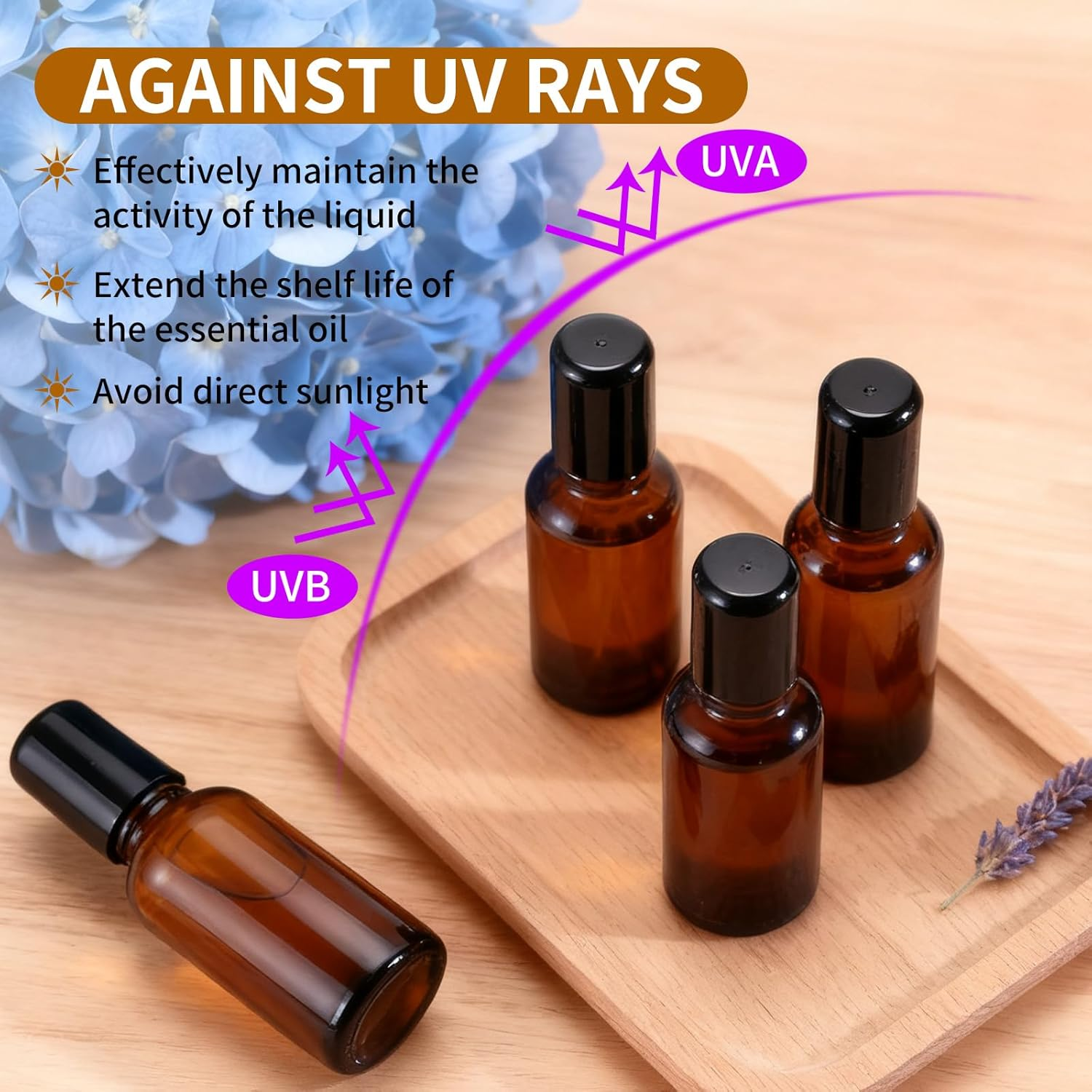 Lazy Dream Roller Bottles for Essential Oil, Empty Amber Glass Roller Bottle for Perfume Oil, Roll on Bottles with Stainless Steel Roller Balls, Opener, Funnel and Dropper for Aromatherapy, Massage