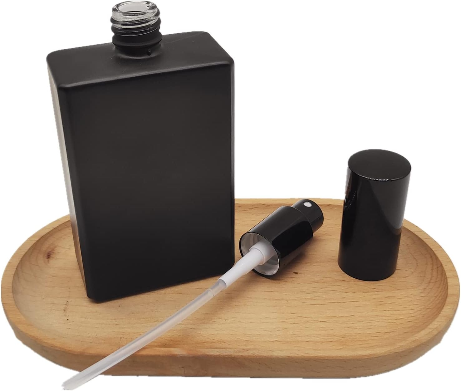 Pimyrcyi 2PCS Spray Bottles for Essential Oils,Empty Square Glass Perfume Fine Mist Spray Container (Matte Black, 100Ml/3.4Oz) image number 5