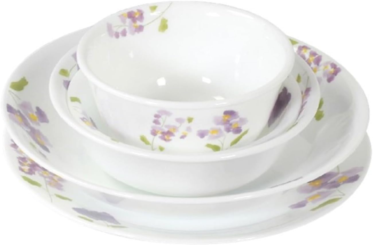 Corelle CP-8941 5-Piece Set, Medium Plate, Deep Plate, Small Bowl, Various Bowl, Break-Resistant, Lightweight, Microwave Safe, Oven Safe, Dishwasher Safe, Daily, Violet Mist image number 3