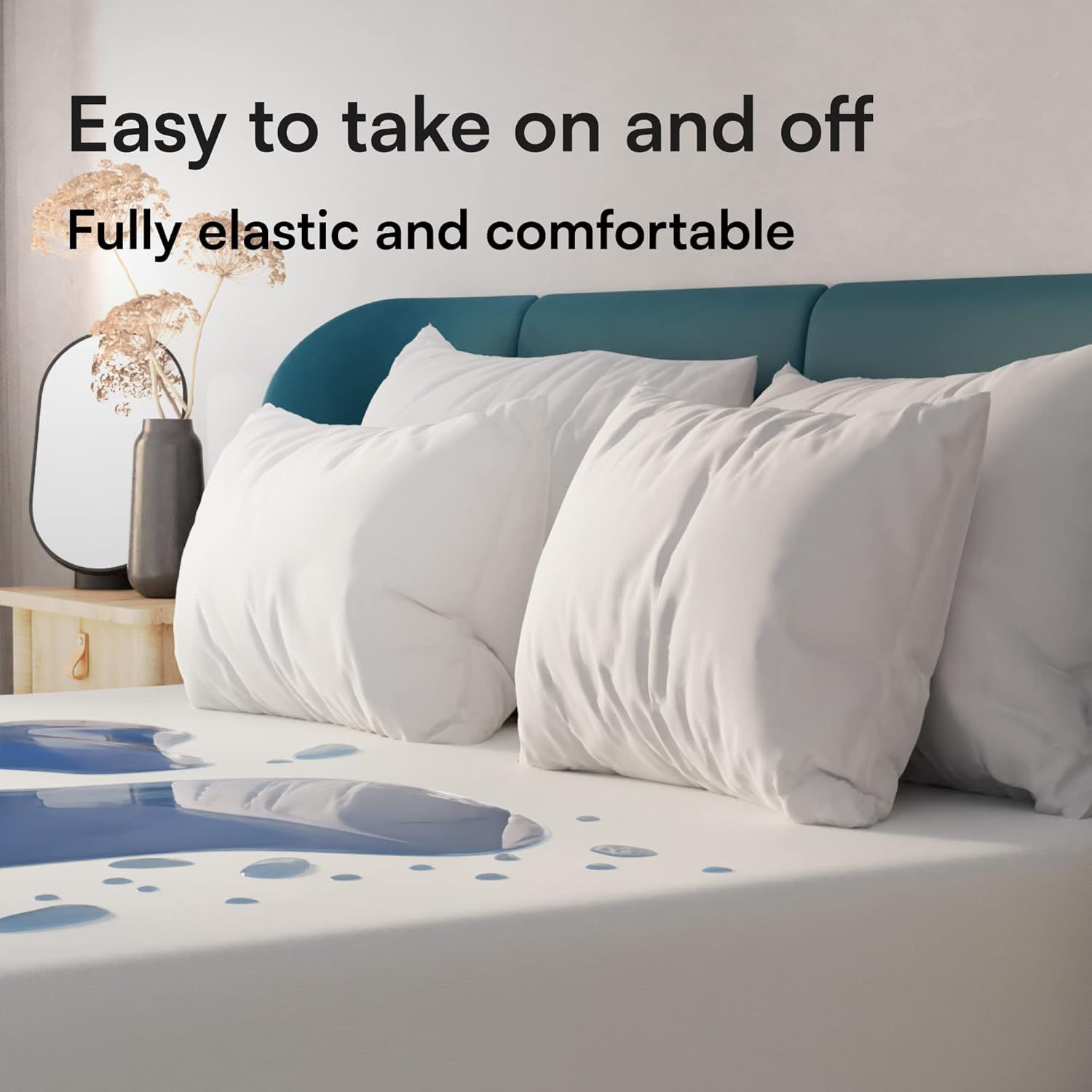 Queen Waterproof Mattress Pad Protector Cover Deep Pocket 60X80 Breathable Noiseless 8-20Inches Bed Smooth Jersey Mattress Pad Cover Fully Ultra Thin image number 4