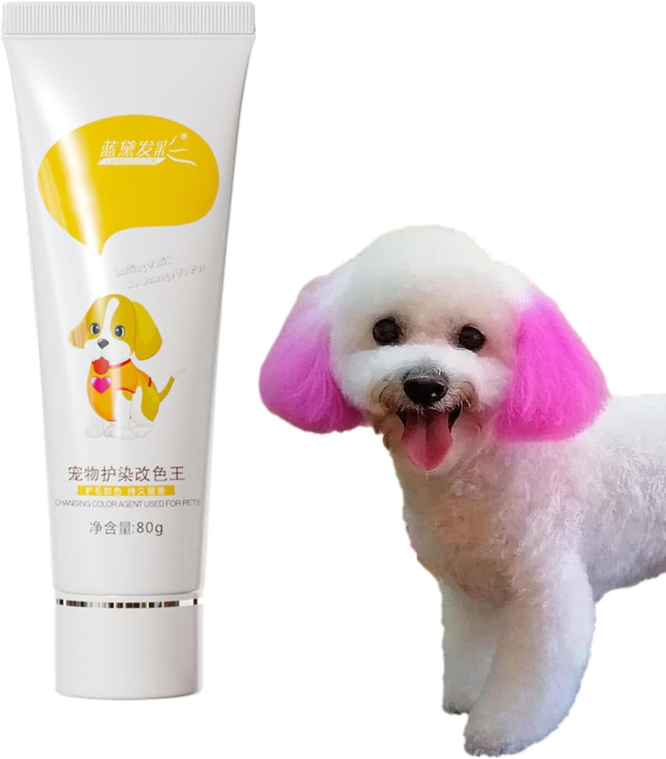 Puppy Hair Dye - Dog Dye Pet Paint Hair Coloring for Puppies 80G - Long Lasting Fruit Pet Hair Dye for Kitten and Pets Jmedic
