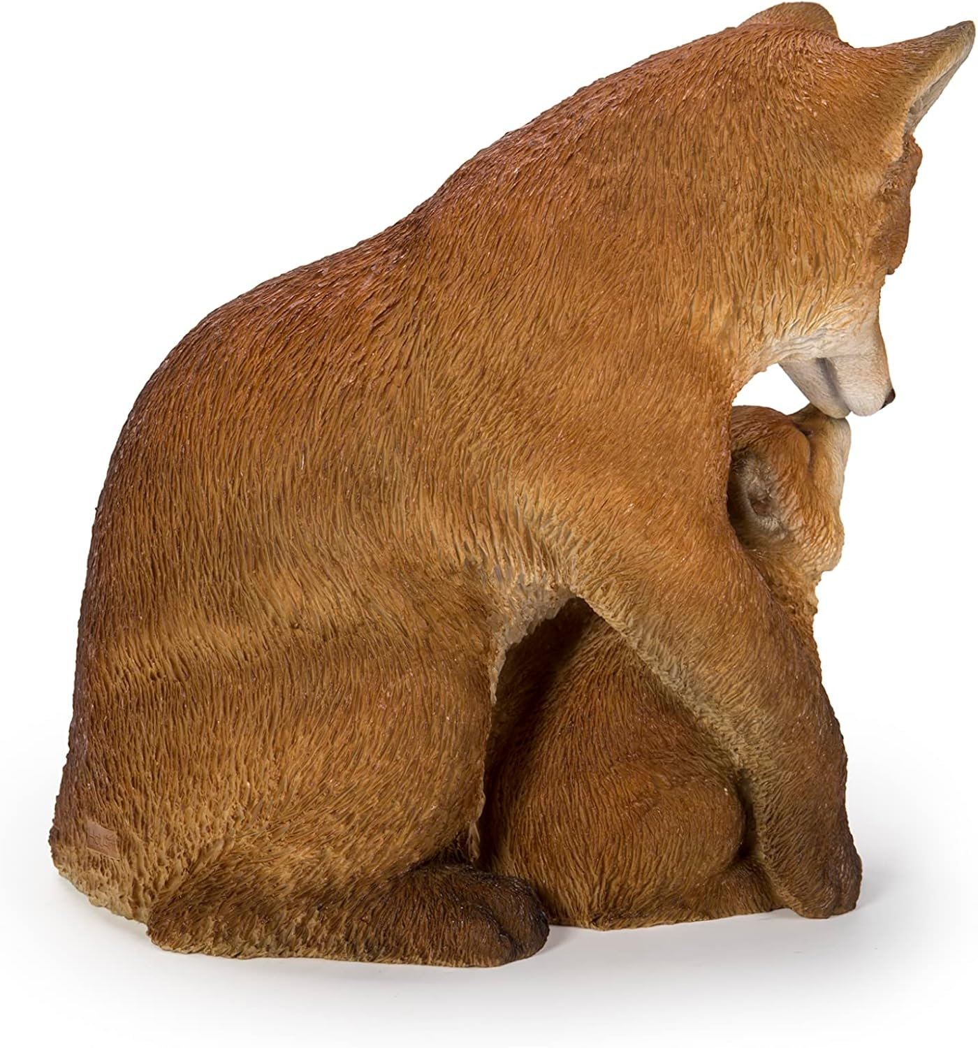 Hi-Line Gift Cuddling Mother and Baby Fox Garden Statue, Brown (87719-I) image number 2