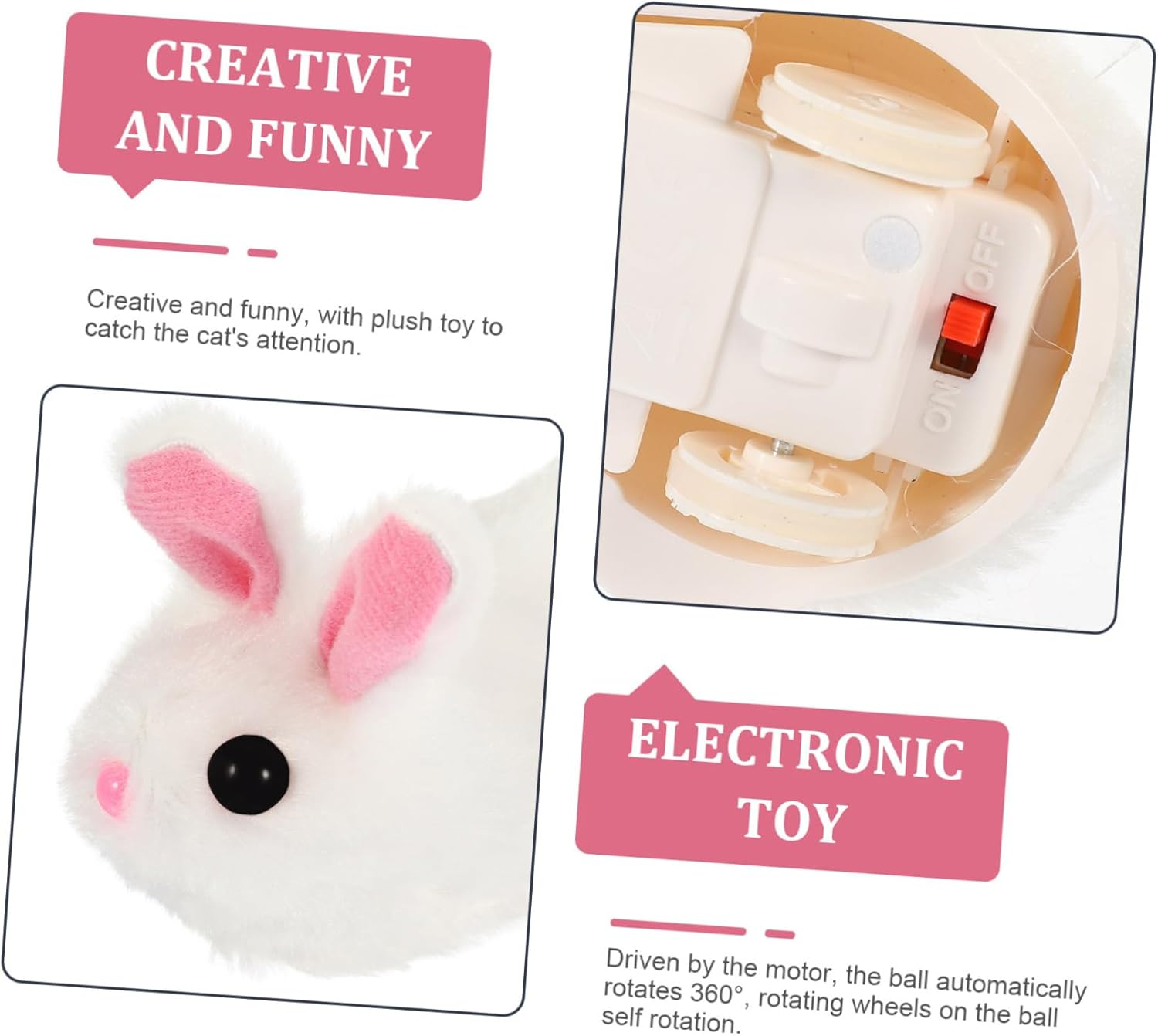 BESPORTBLE Cat Interactive Toy Running Electronic Teaser for Cats Encourages Exercise Curiosity Design for No Batteries Needed - Multi image number 4