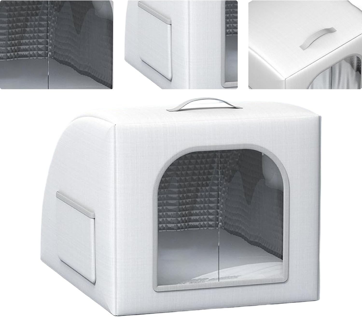 Cooling Outdoor Cat House | Foldable Cats Dogs Cooling House - Cushion Bed Portable Pet Cave Box Weatherproof with Ice Bags for Camping Beach Patio Travel Balcony image number 3