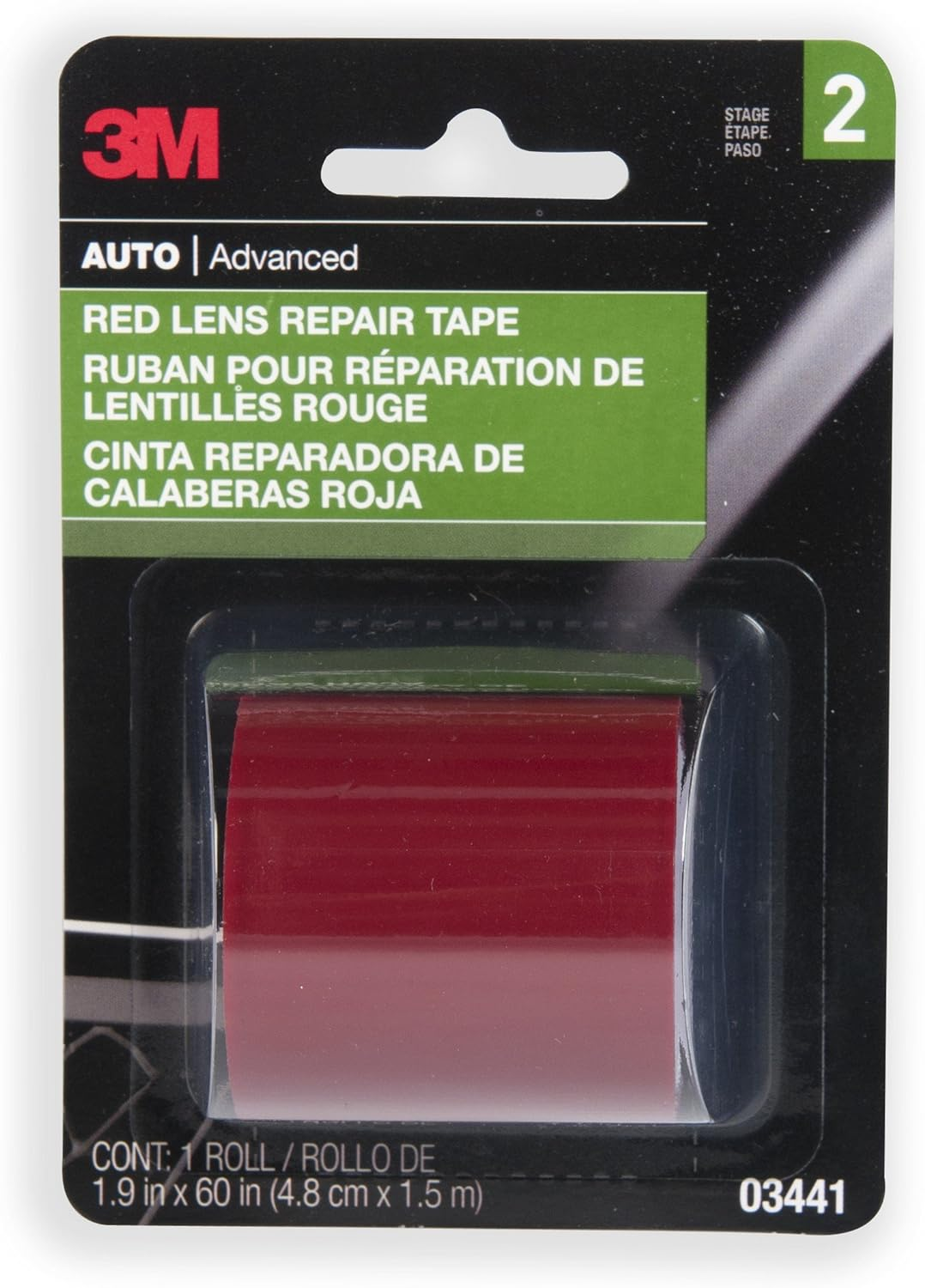 3M 03441 1.875" X 60" Tail/Parking Light Repair Tape image number 6