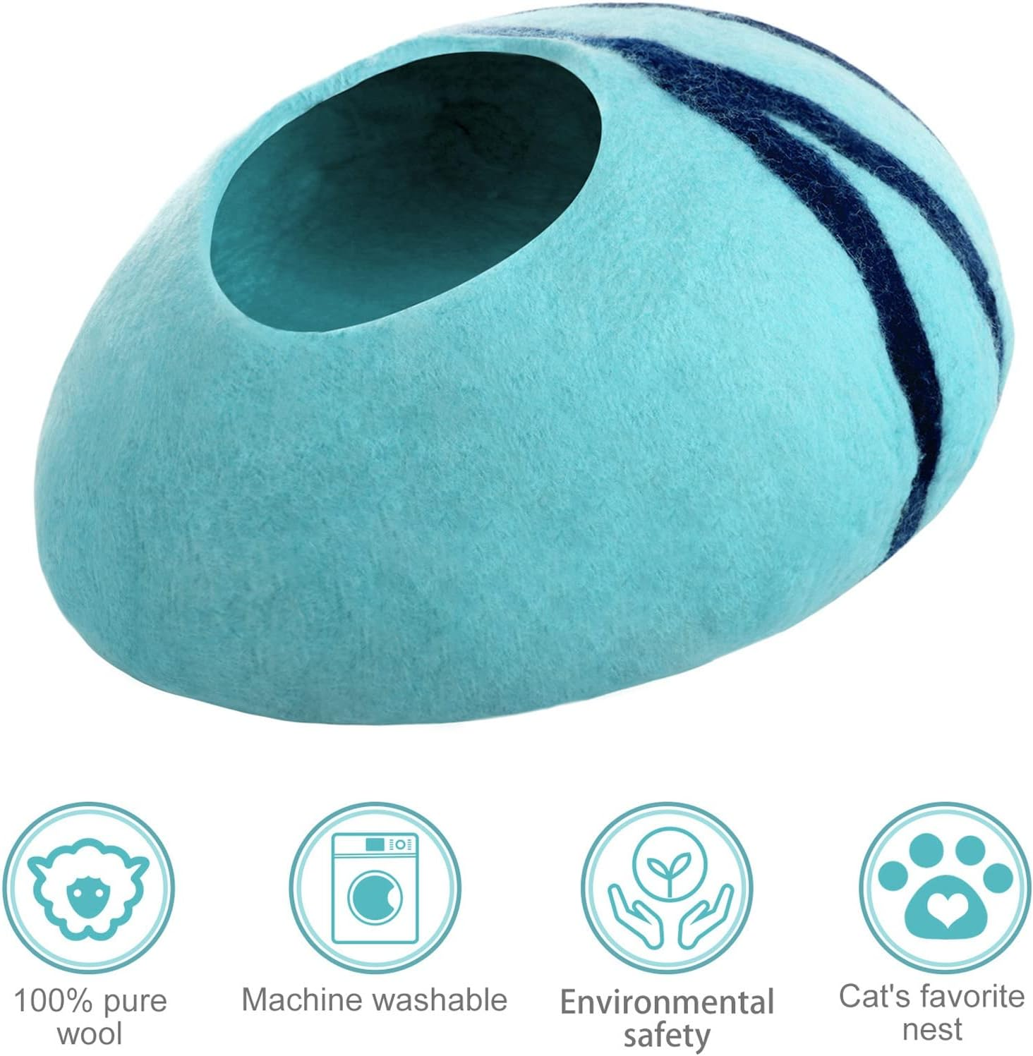 Cat Bed, Cat Cave Bed Artificial Wool Comfortable Warm Hideout Cat Dome Bed, Pet Kitten Dome Bed Cat House for Indoor Pet Supplies for Dogs Cats image number 2
