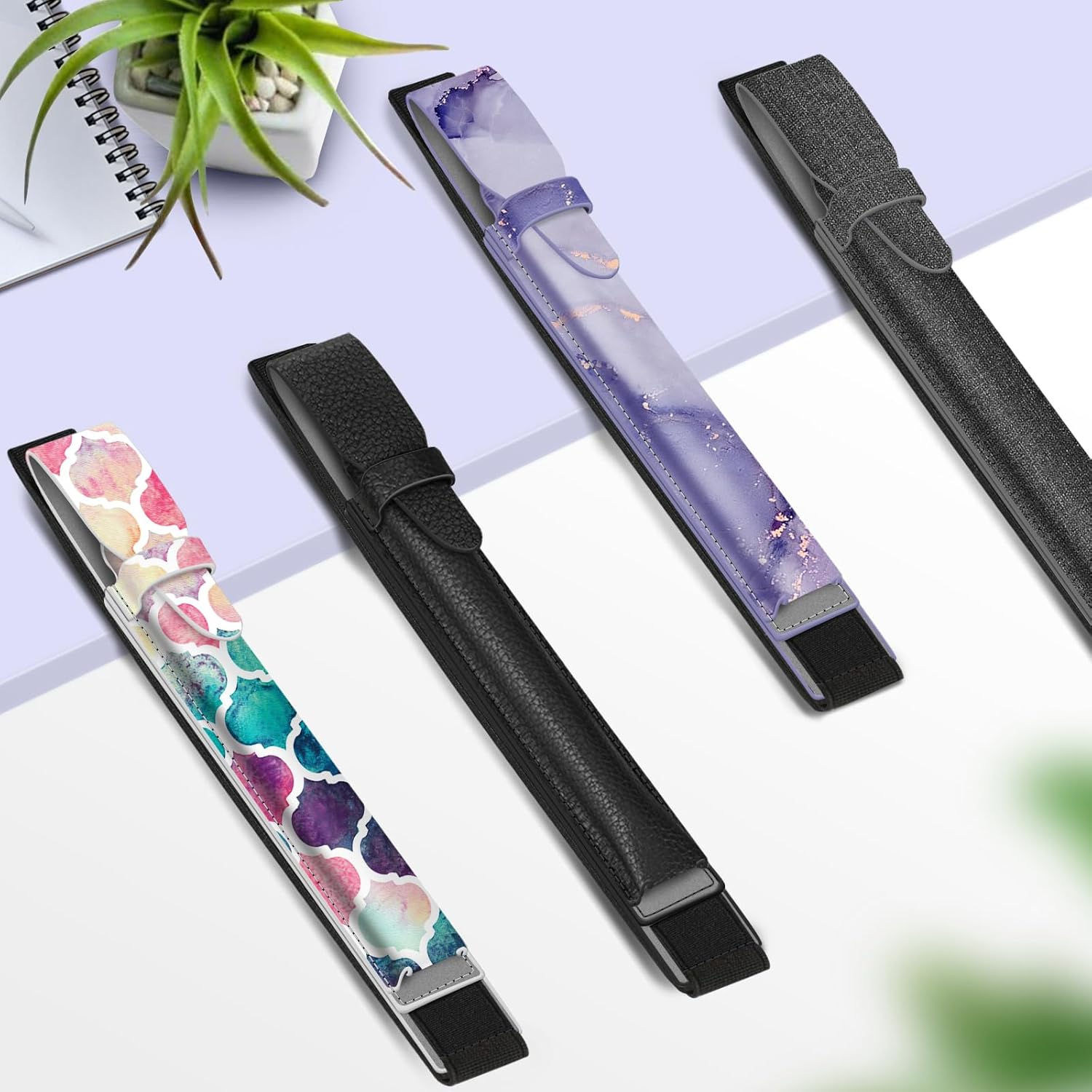 Fintie Pencil Holder Compatible with Remarkable 2, Stylus Pouch PU Leather Pen Sleeve Portable Elastic Pencil Case Cover for Remarkable 2/Boox/Scribe Stylus Pen, Black - Grey image number 7