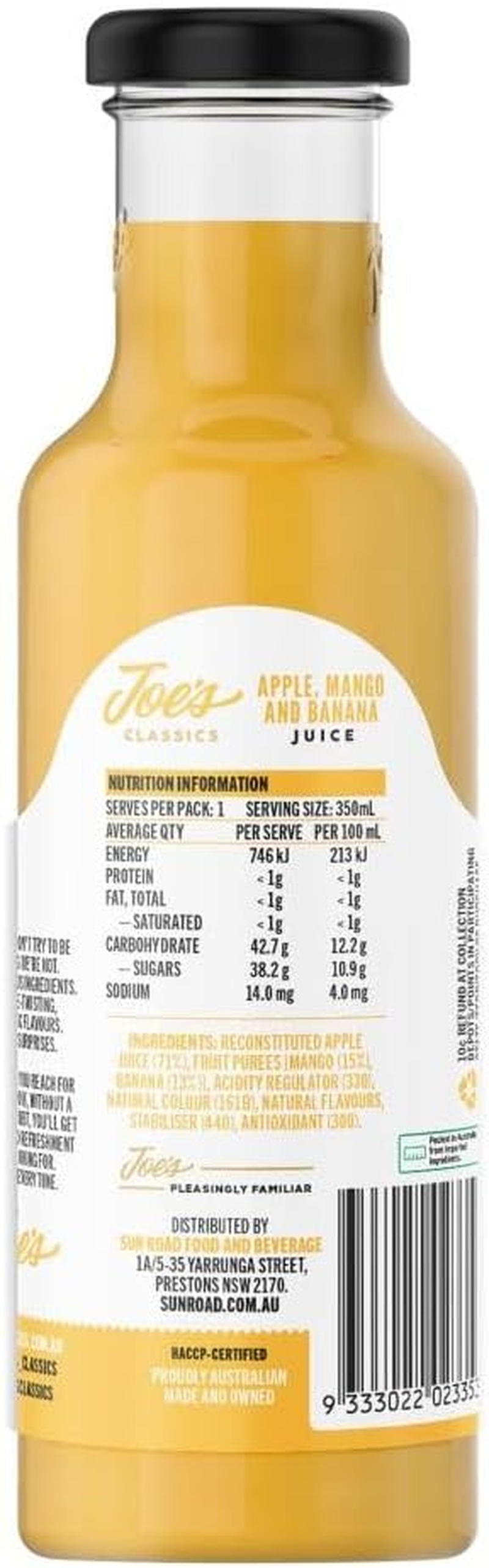 Joe'S Classics, 12 X 350 Ml, Mango & Banana Juice image number 1