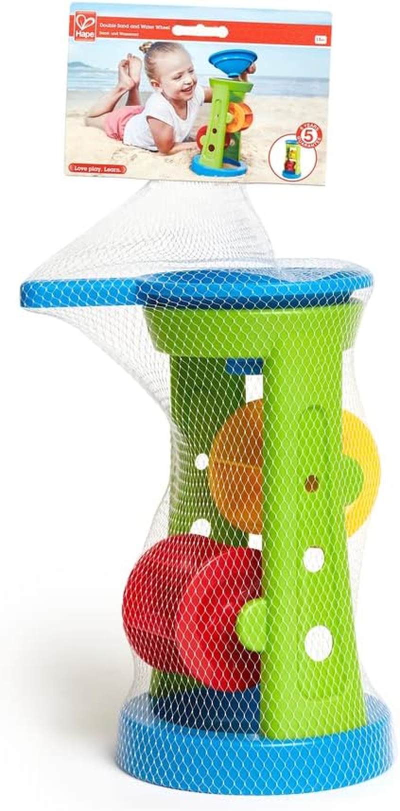 Hape Double Sand and Water Wheel, Beach Toy image number 6