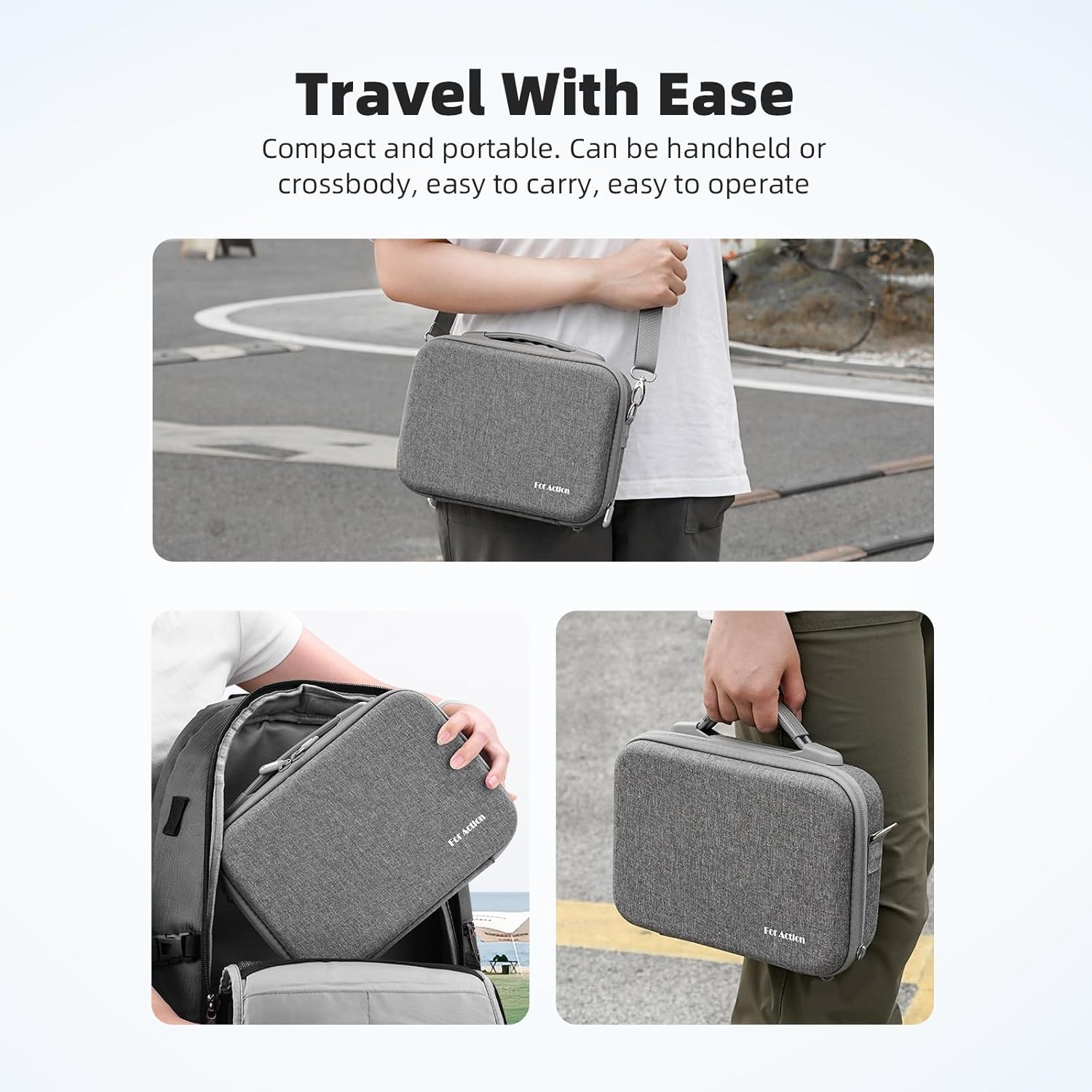 Flymile Osmo Action 5 Pro Carrying Case for DJI Osmo Action 5 Pro/Action 4 3, Travel Portable Shoulder Bag Compatible with DJI Osmo Action 5 Pro/Action 4 3 Adventure Combo Accessories image number 3