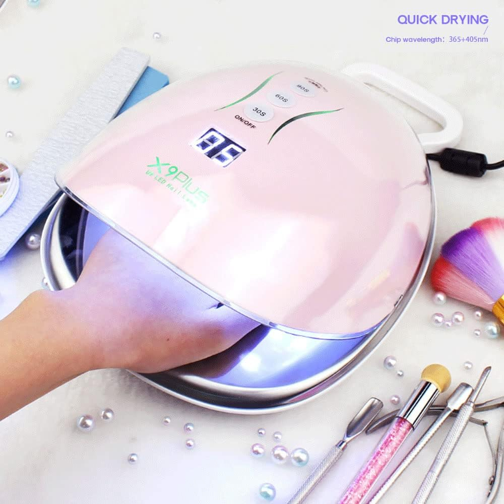 Nail Lamp, 48W Cordless LED Gel Nail Lamp,Rechargeable Professional Nail Dryer Light Wireless Portable Nail Polish Curing Lights,For Fingernail and Toenail(Pink) - Pink image number 4