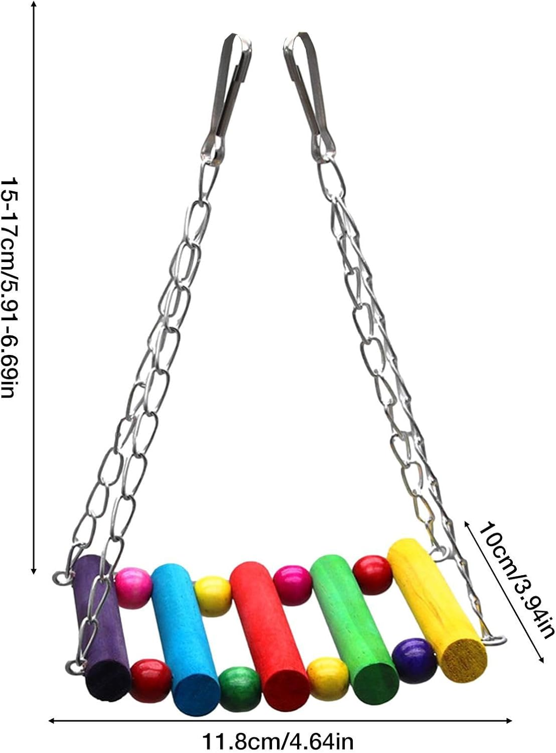 Bird Ladder Bridge Rainbow Bridge Hanging Toy, Safe Chew Toy, Cockatiel Cage Hammock Swing Toy for Hanging, Toy for Parakeets, Finches image number 5