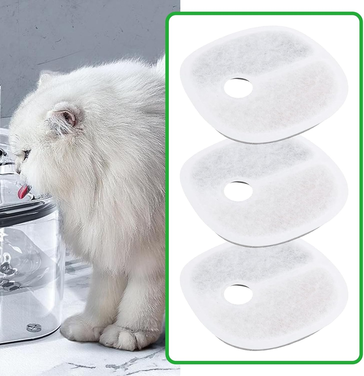 Create Idea 8Pcs Automatic Cat Fountain Filter Compatible with 2L/67Oz E1 and E1+ image number 5