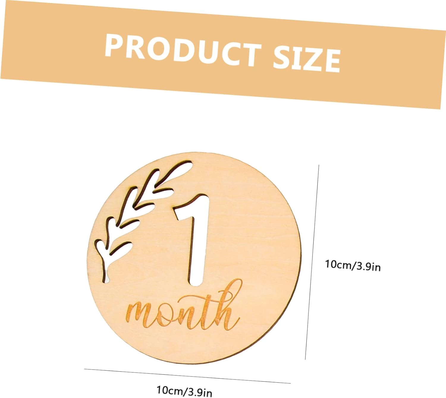 SUPVOX 12Pcs Hollowed Wooden Monthly Cards Baby Milestone Photo Props Infant Growth Announcement Newborn Baby Shower Commemorative Set image number 1