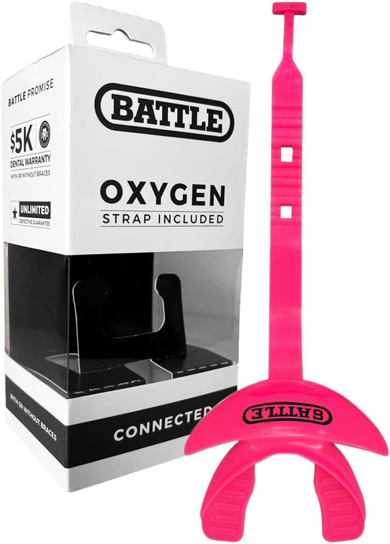 Battle Oxygen Lip Protector Mouthguard with Connected Strap - Neon Yellow image number 4