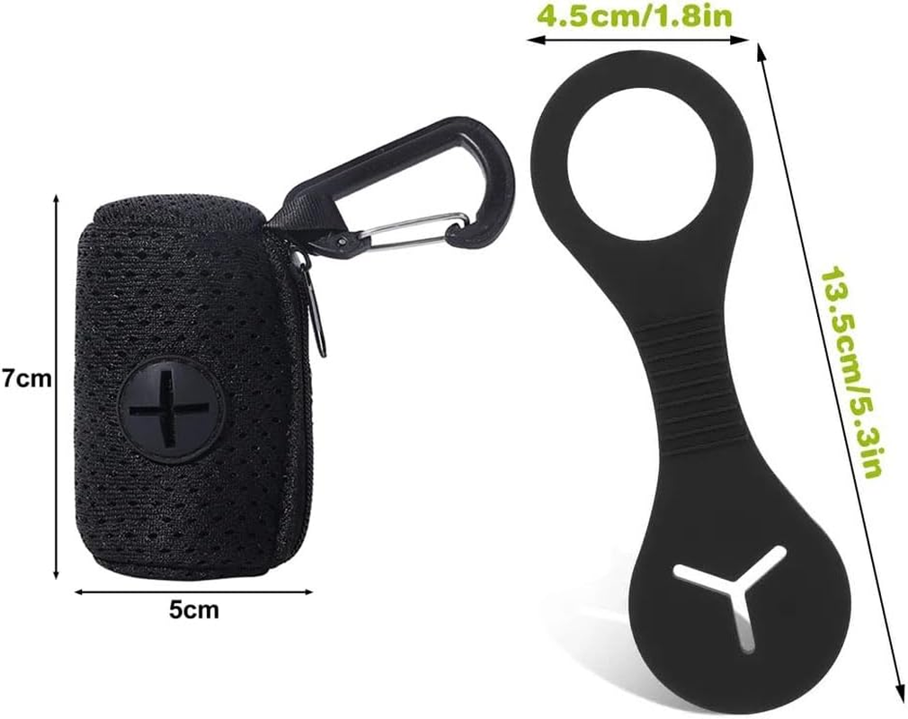 Lyhaogao Large Dog Waste Dispenser with Zippered Mesh Pouch, Fits All Dog,Includes 2 Refillable Poop Bag Holders and 1 Pcs Dog Poop Bag Dispenser,Durable, Hands Free Dog Walking Accessories (Black)