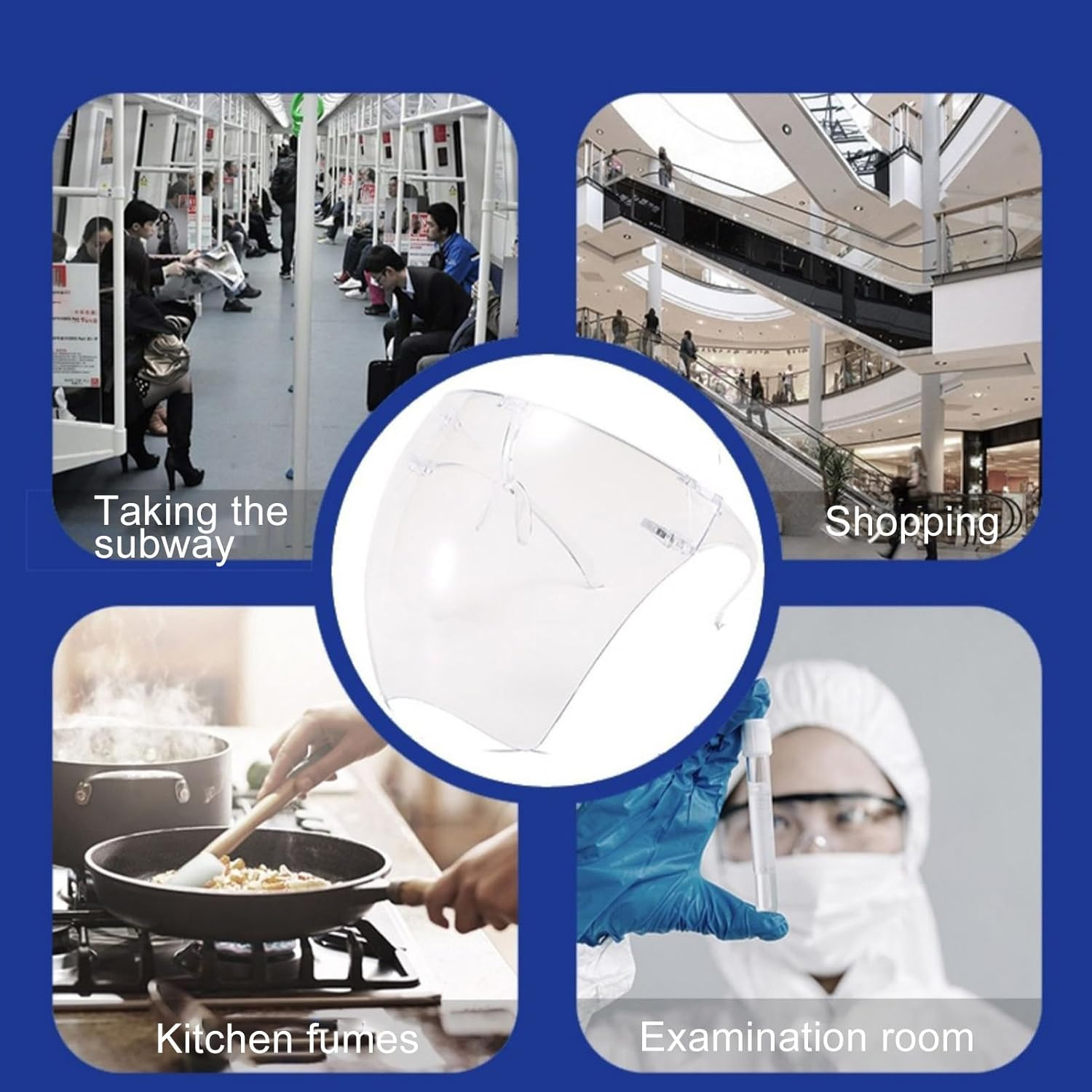 Full Face Shield - Anti-Fog Protective Full Face Shield,High-Definition Protective Facial Cover Anti-Fog Eye Protection for Painting, Construction & Mowing image number 3