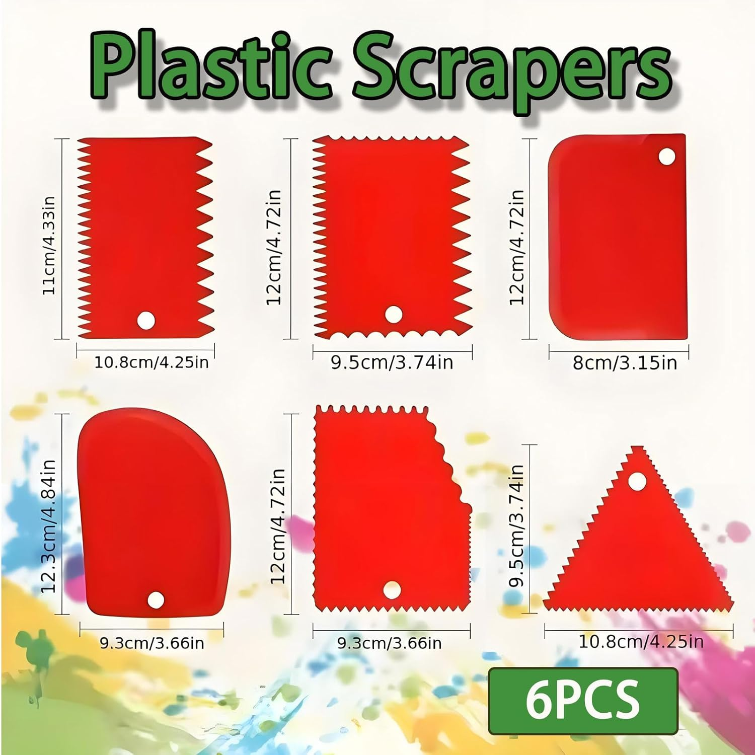 MYTOAU 11 Pieces Palette Knife Set, 5Pcs Stainless Steel Palette Knives and 6Pcs Plastic Scrapers, Flexible Spatula for Oil Painting, Acrylic Painting, Color Mixing and Thick Paint Applications image number 5