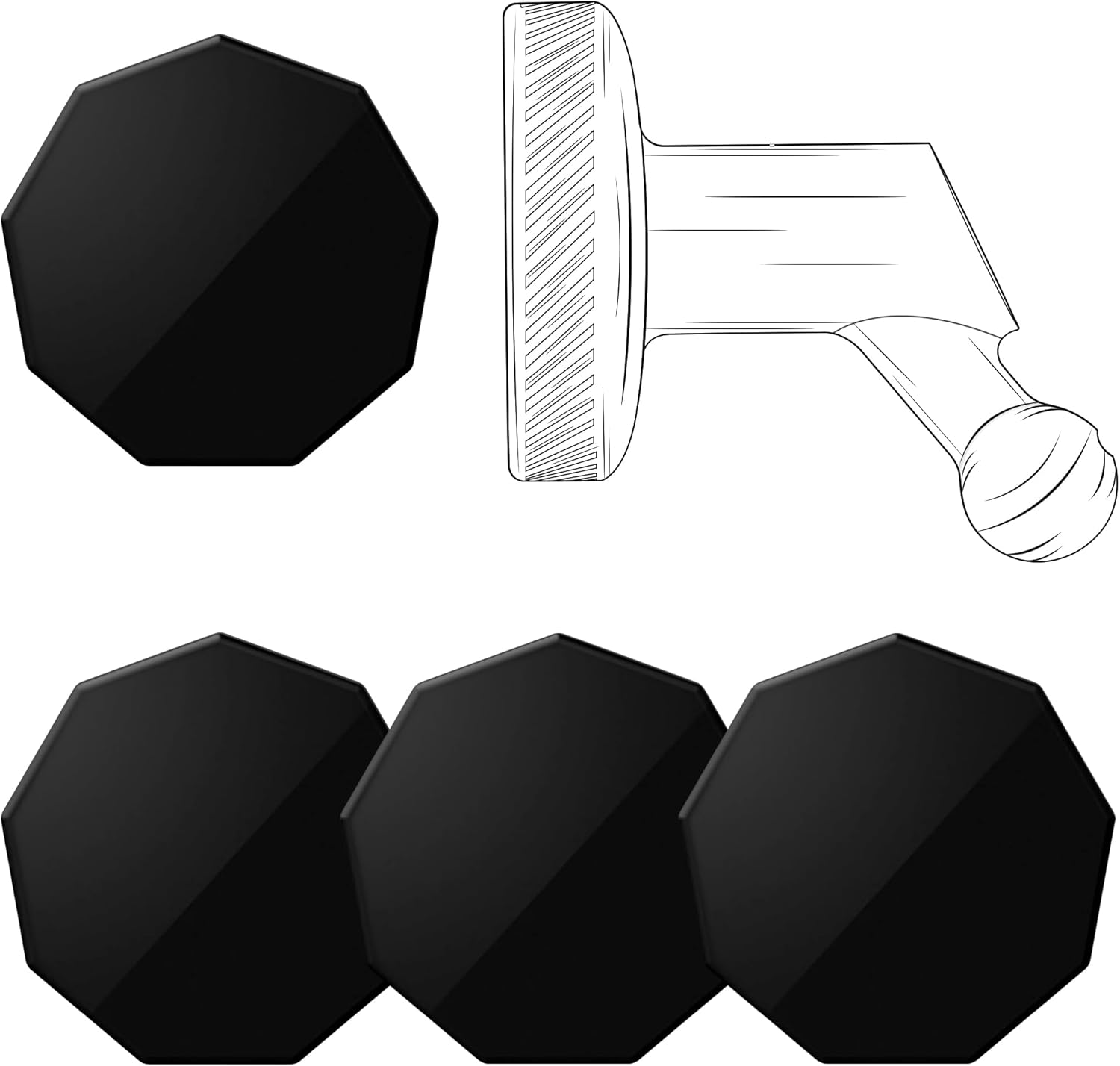 4 Pack Adhesive Replacement Magnet Piece for Garmin Low-Profile Magnetic Mount,Only Windshield Sticky Piece No Mount,For Garmin Dash Cam Mount 45/46/47/55/56/57/65W/66W/67W/Tandem/Speak Plus image number 2