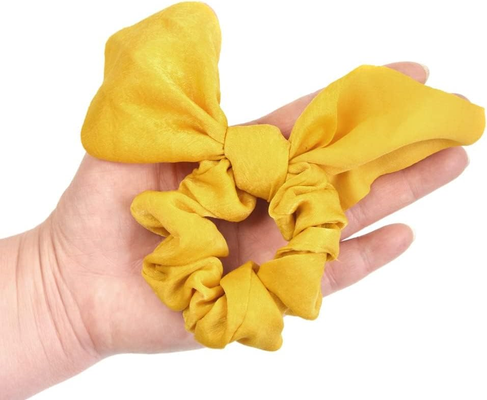 5 Colors Bow Hair Scrunchies Elastic Hair Ties Ponytail Holder Scrunchies with Bow Accessories for Women