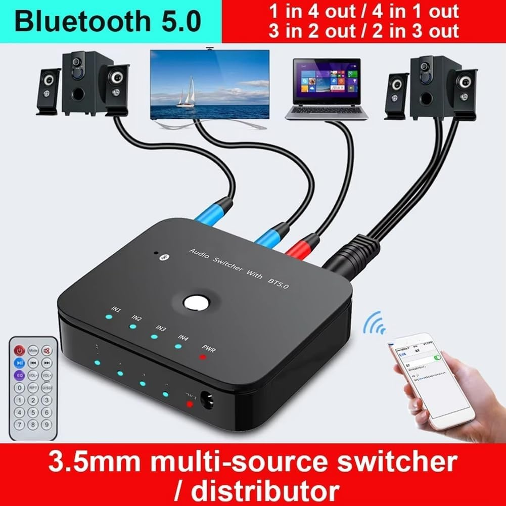 Snblzhef AU3401 3.5Mm Audio Adapter Switcher Laptop Tablet Remote Control Bluetooth-Compatible Receiver Switch Box Converter image number 3
