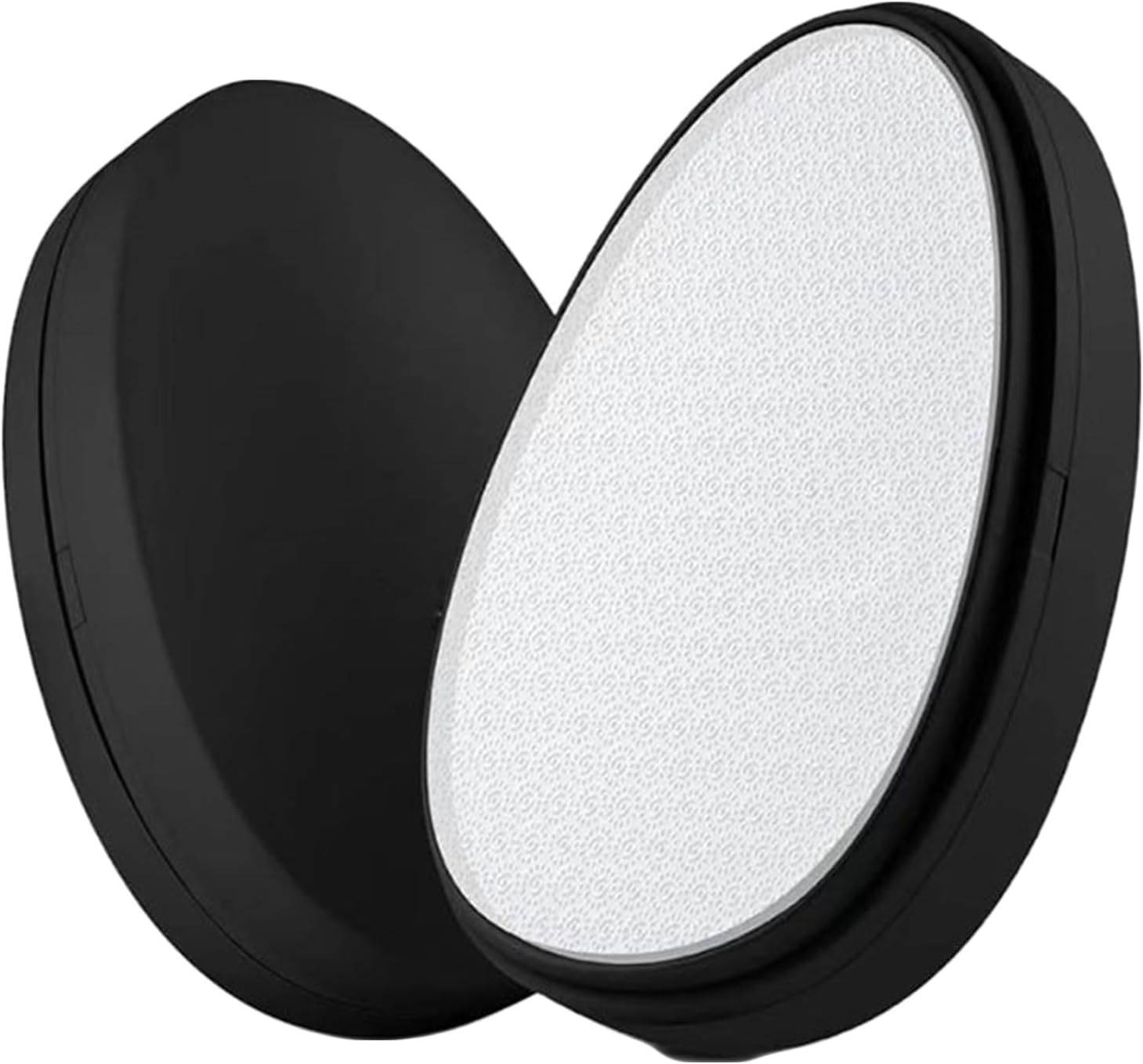 2 PCS Foot Pumice Stone Callus Remover with Cover, Gentle Exfoliating Nano Glass Foot File & Pedicure Tool for Dead Skin, Hard & Cracked Heels, Portable Egg Shape Pedi Scrubber for Smooth Feet (Black)