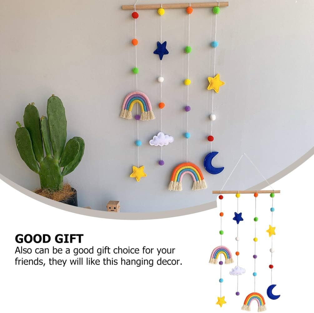 KESYOO Hanging Photo Display Wall Hanging Decorations Baby Nursery Ceiling Mobile Cloud Star Moon Hanging Ornament Baby Shower Kids Room Hanging Decorations image number 5
