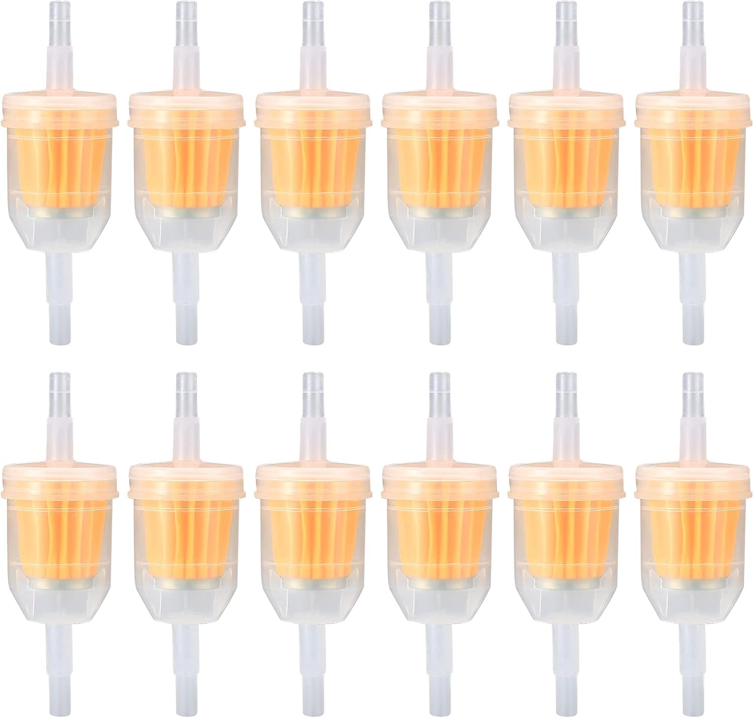 12 Pieces Gas Inline Fuel Filters, Universal Motorcycle Petrol Inline Filter, Filtration Speed Quick Fuel Filter for 6-8Mm Motorbike, Scooter, Generator, Lawnmower Machines, Auto (Yellow 12)