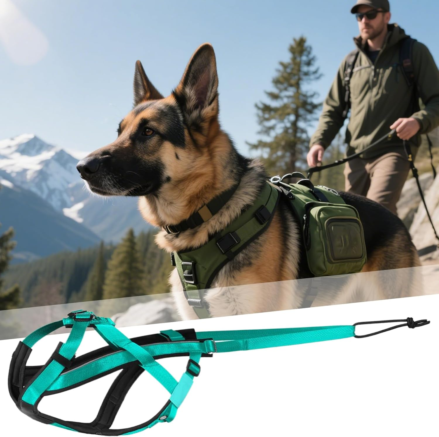 Pulling Harness for Dogs | Reflective Big Dog Harness,Comfortable Adjustable Strap for Sled Training Walking Pulling Exercise Outdoor Activities