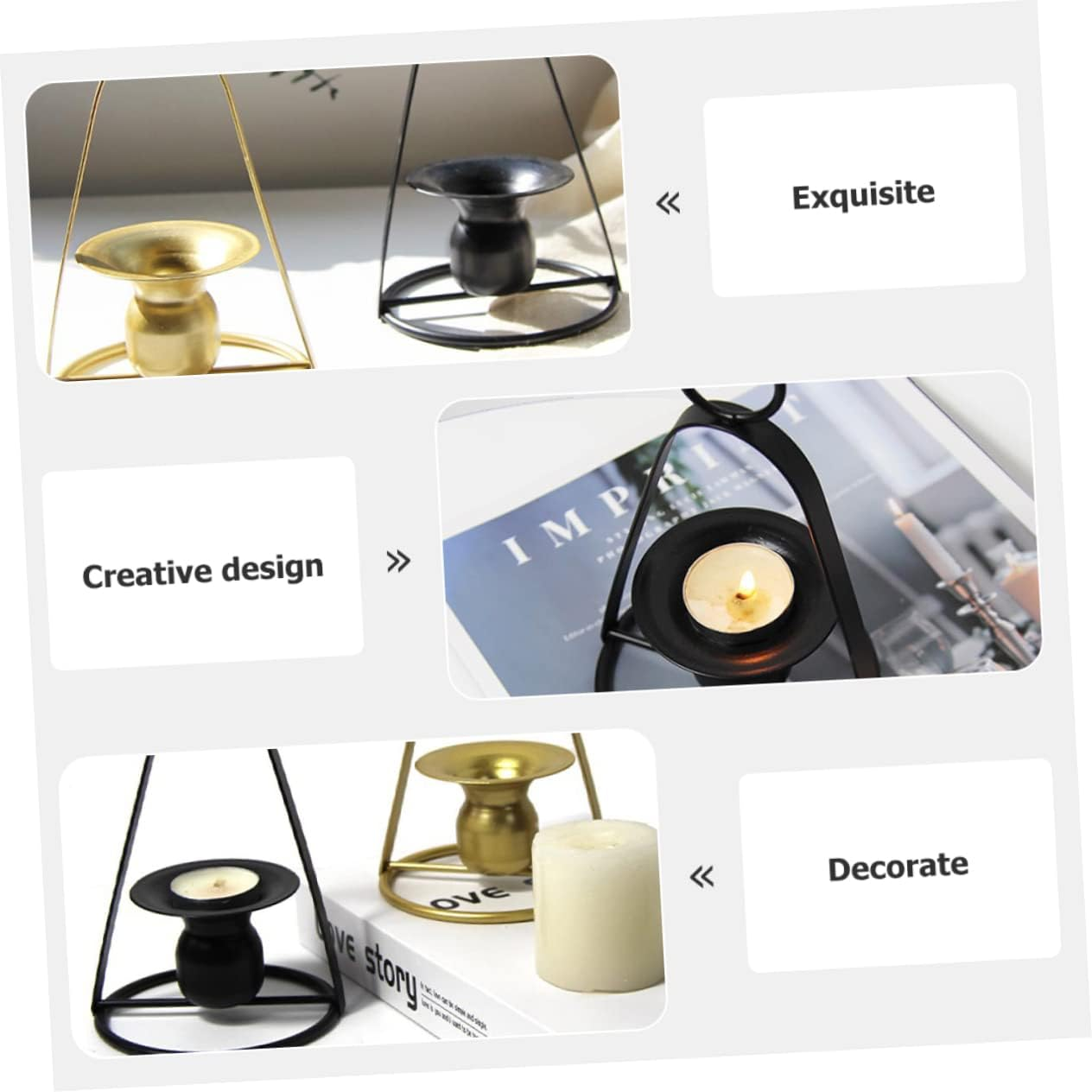 CORHAD Decorative Candleholder Modern Style Candle Base for Weddings Anniversaries and Romantic Dinners Elegant Candlestick Accessory for Home Decor and Special Events image number 2