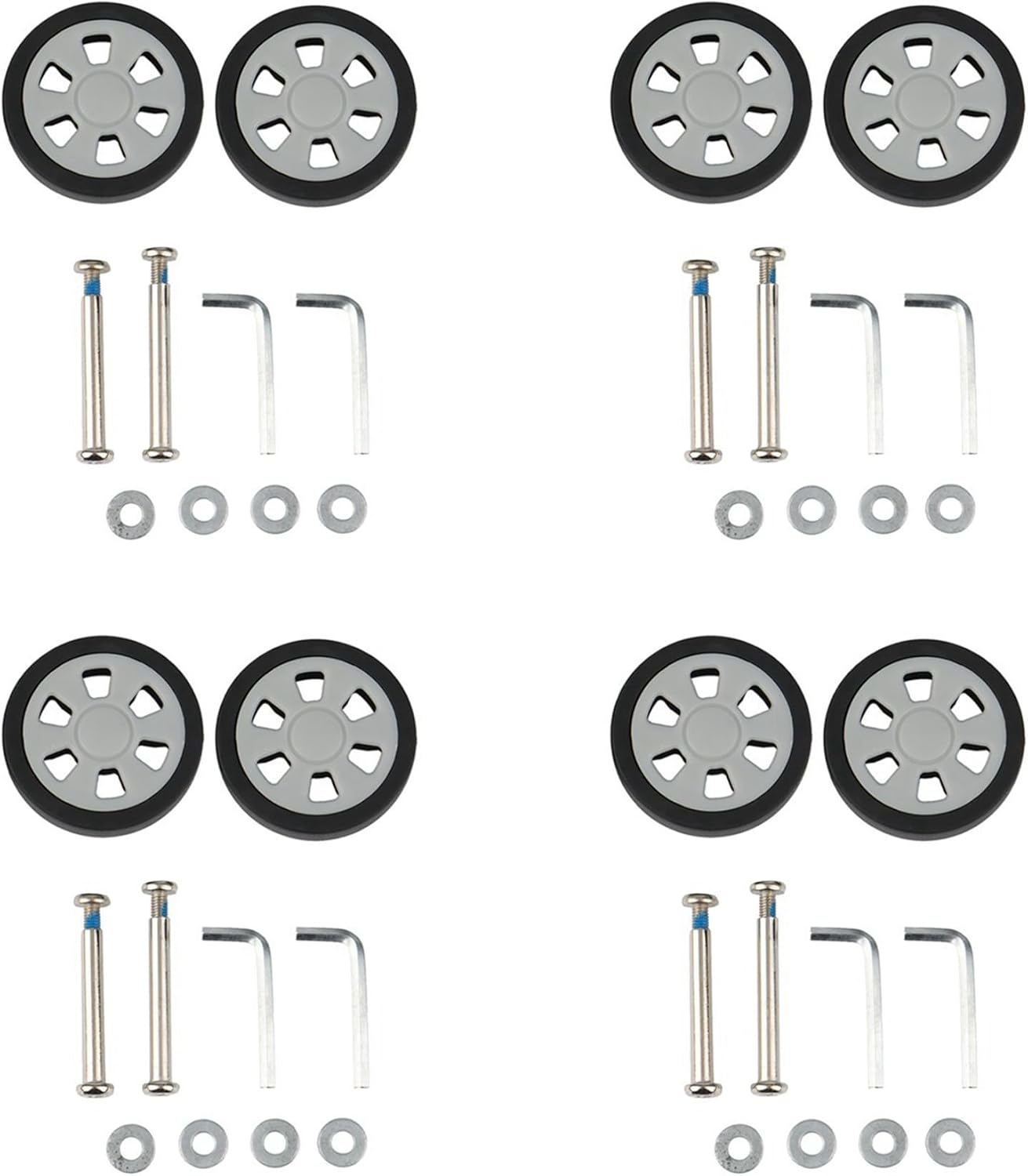 8X Luggage Accessories Wheels Aircraft Suitcase Pulley Rollers Mute Wheel Wear- Parts Repair 55X12Mm image number 5