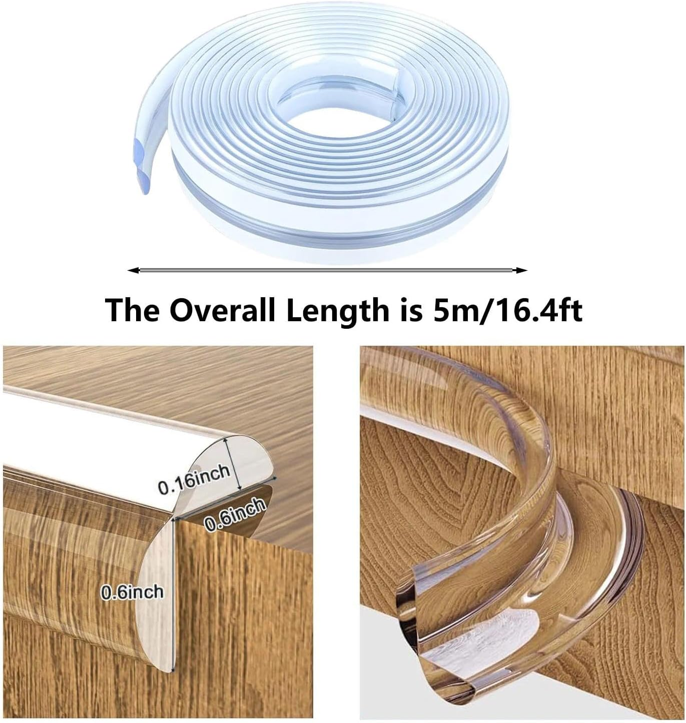 Corner&rsquo; Protectors, Clear Corner Protector Baby Proofing, Soft Edge Protectors,16.4Ft(5M) Corner Guards Furniture Corner&Edge Safety Bumpers with Upgraded Strong Adhesive for Furniture & Sharp image number 3