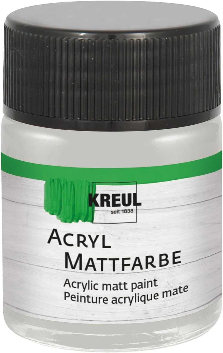 Kreul Acrylic Matt Paint, Creamy Opaque, Quick-Drying Water-Based, Suitable for Many Different Surfaces, in 50 Ml Glass, Silver - Chocolate Brown image number 3