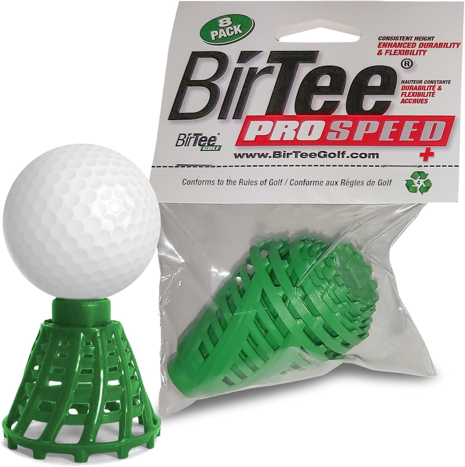 Birtee Golf Tees - PRO Speed plus with Flexibility & Durability - 8 Pack. Indoor Golf Tees/Golf Simulator Tees/Winter Plastic Golf Tees