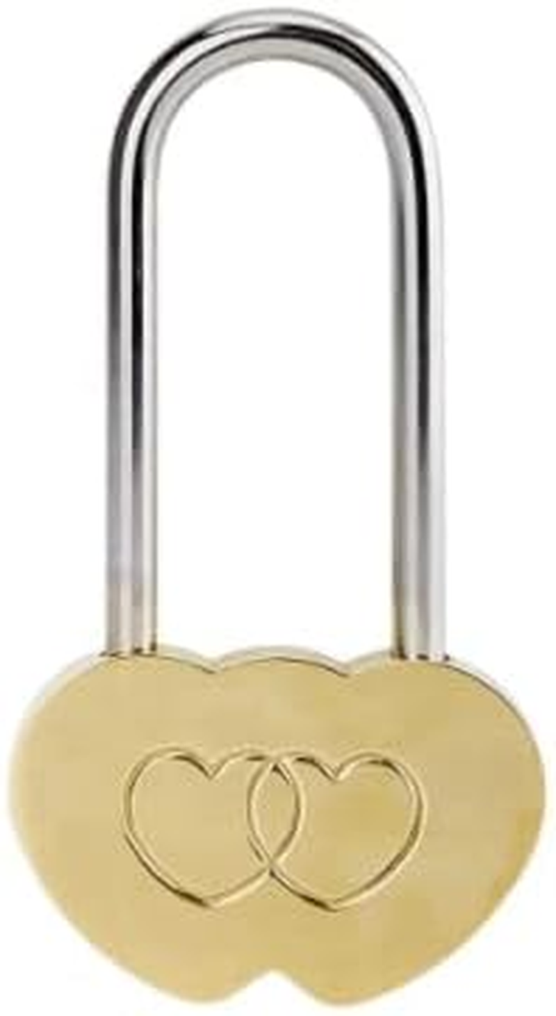 LIUSM 50Mm Double Heart Padlock,Love Lock without Key for Lovers Wedding,Valentines,Anniversary,Travel (NO Key) image number 2