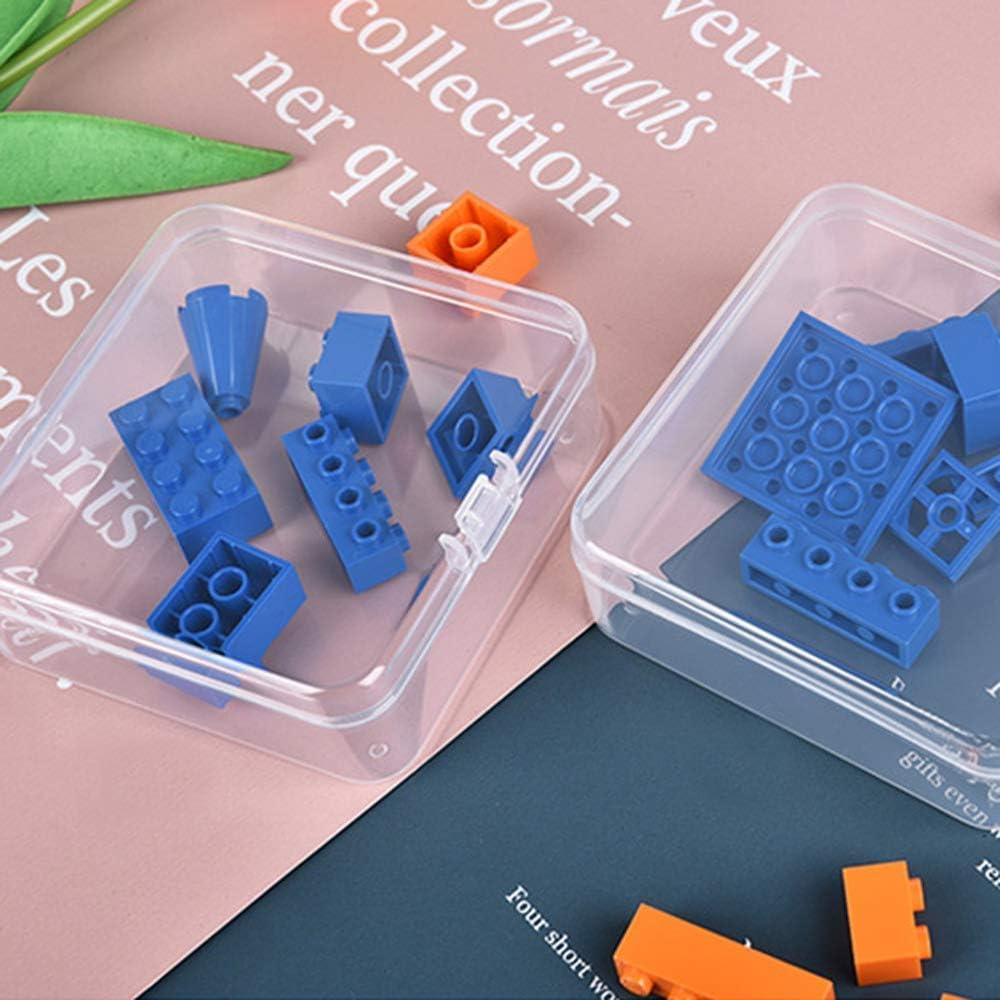 Plastic Beads Storage Containers - Mini Clear Square Box Empty Case with Lid for Earplugs, Pills, Jewelry, Hardware or Any Other Small Craft Gadgets (30 Pieces 3.2 X 3.2 X 0.9 Inches) image number 2