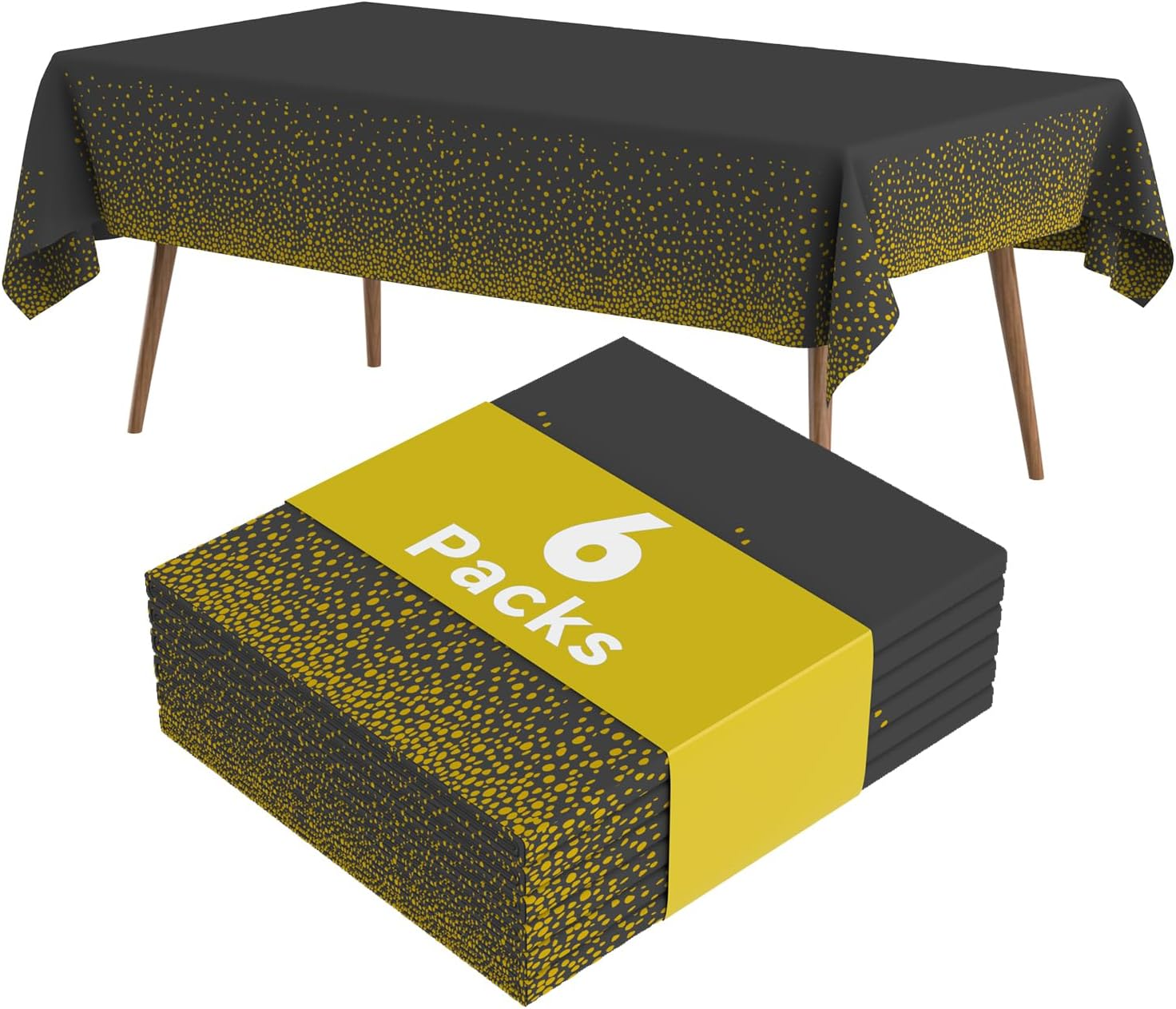 Disposable Plastic Tablecloth - 6 Pack Green Rectangle Table Cloth for Wedding, Party, Picnic, Camping, BBQ, Waterproof Table Cover, 54 X 108 Inch.