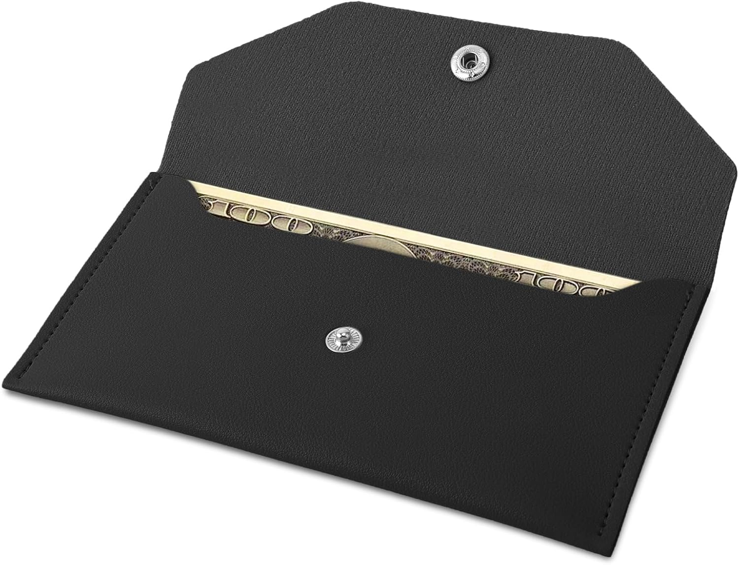 Teaaha Cash Wallet Genuine Leather Money Stuffing Wallets Organizer Reusable Budget Envelope Wallet Retro Clutch Wallets for Men Women Cash Check Billing, Minimalist Design