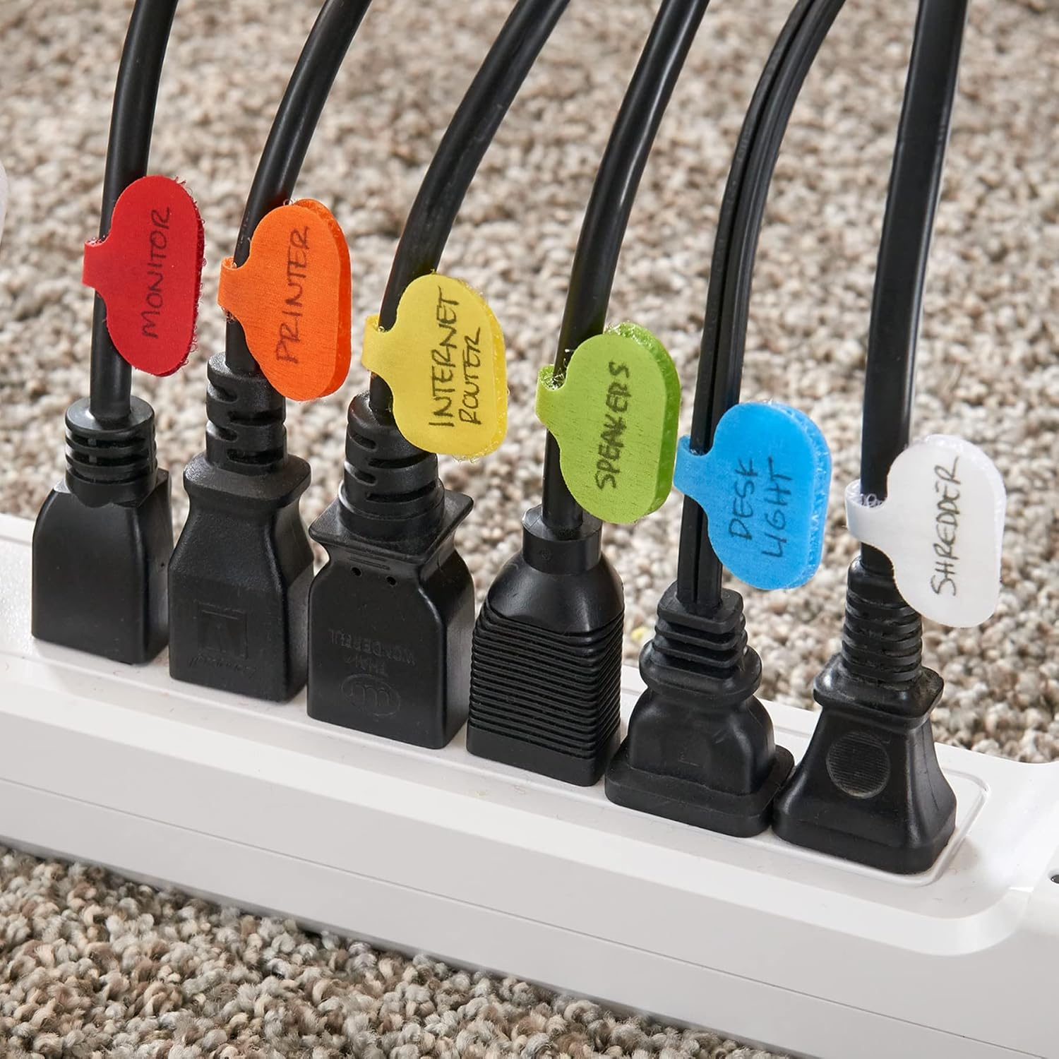 Cable Labels by Wrap-It Storage, Oval, Multi-Color (36 Pack) Write on Cord Labels, Wire Labels, Cable Tags and Wire Tags for Cable Management and Identification for Electronics, Computers and More image number 6